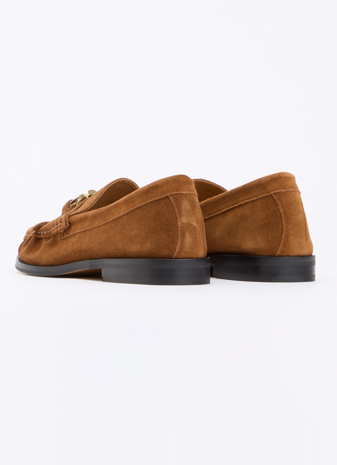 Dune London Granules loafer van leer - achterkant camel
