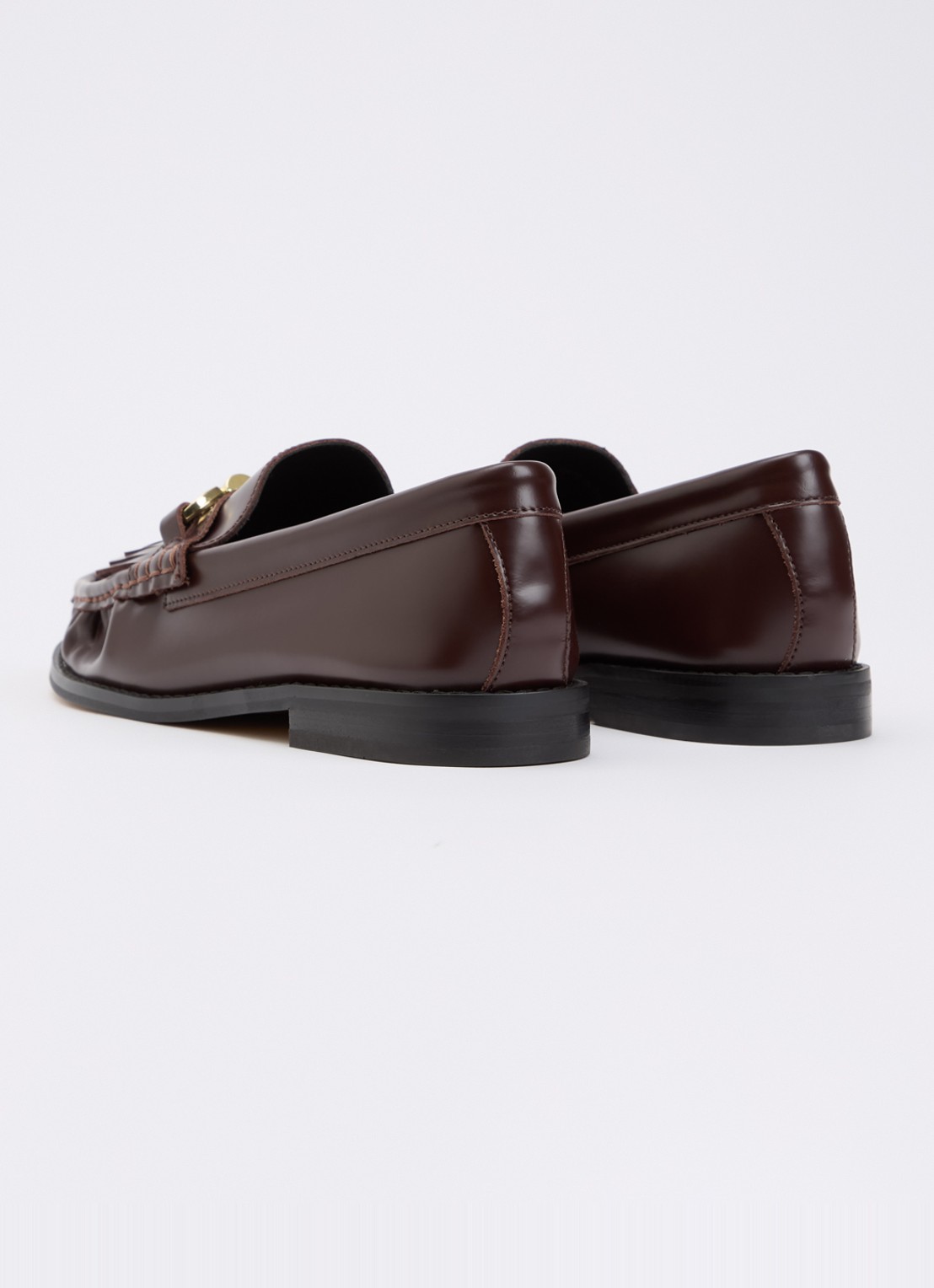 Dune London Granules loafer van leer - achterkant 5 bordeauxrood