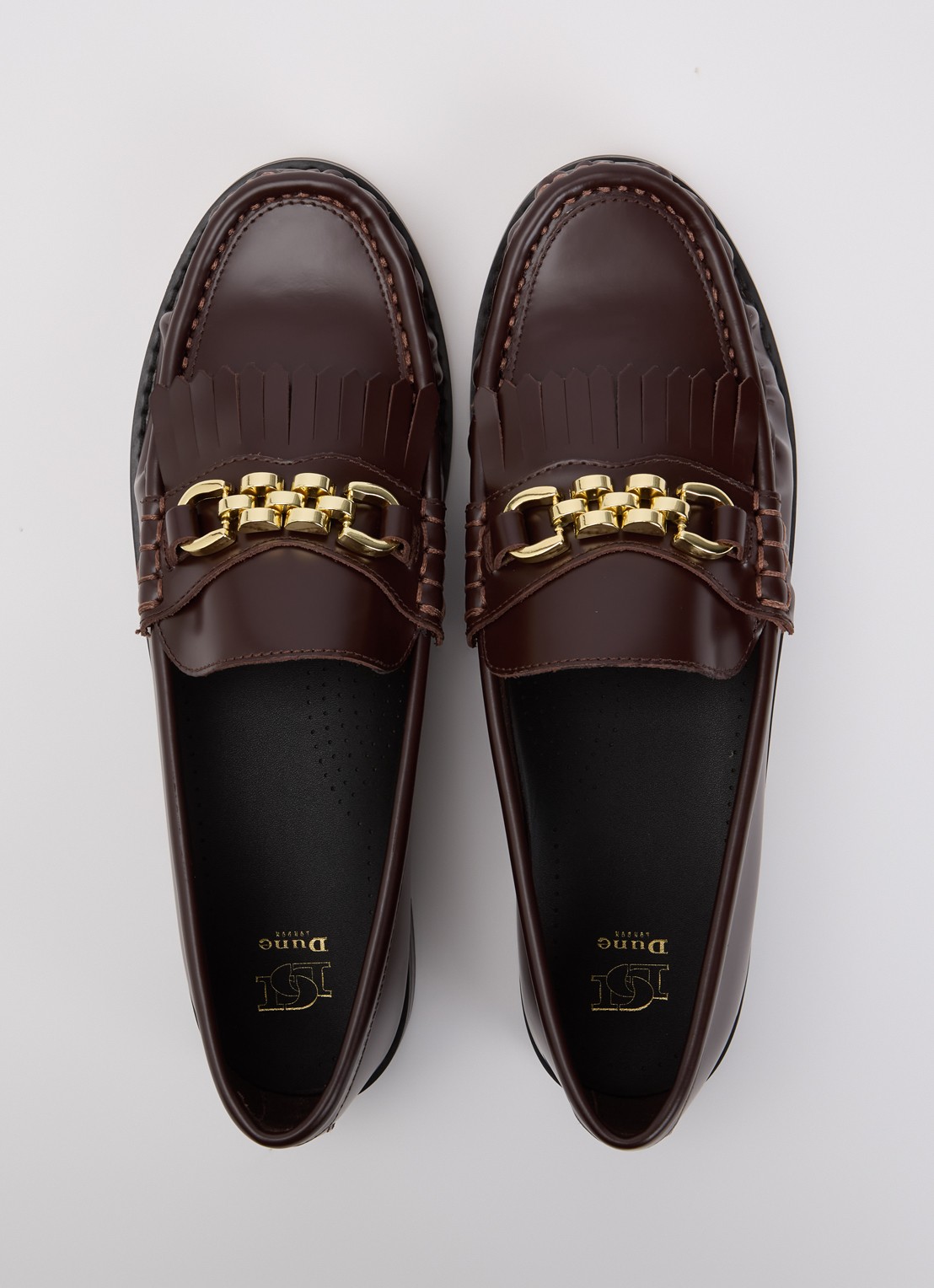 Dune London Granules loafer van leer - detail 2 bordeauxrood