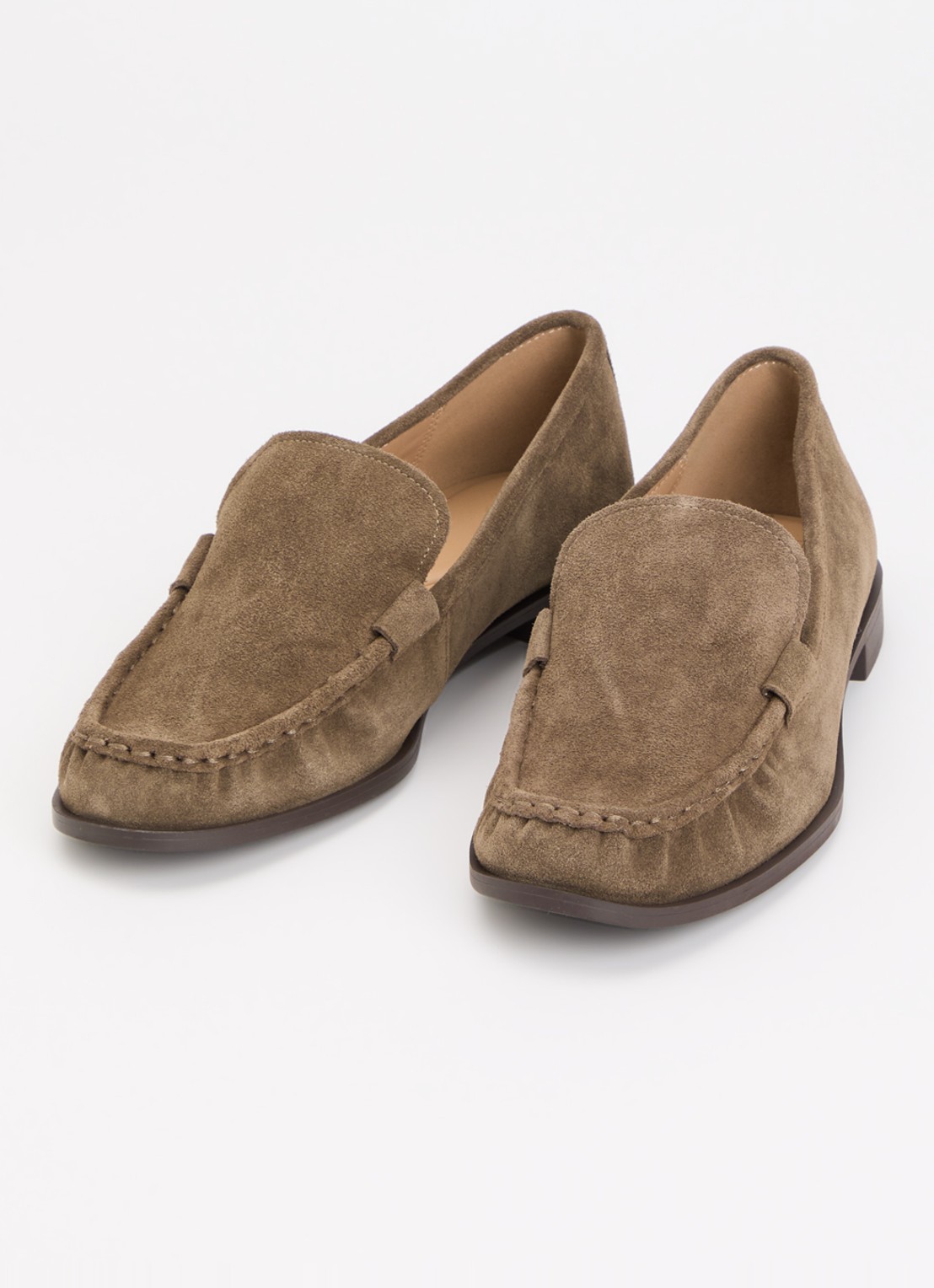 Dune London Grates loafer van leer - detail bronsgroen