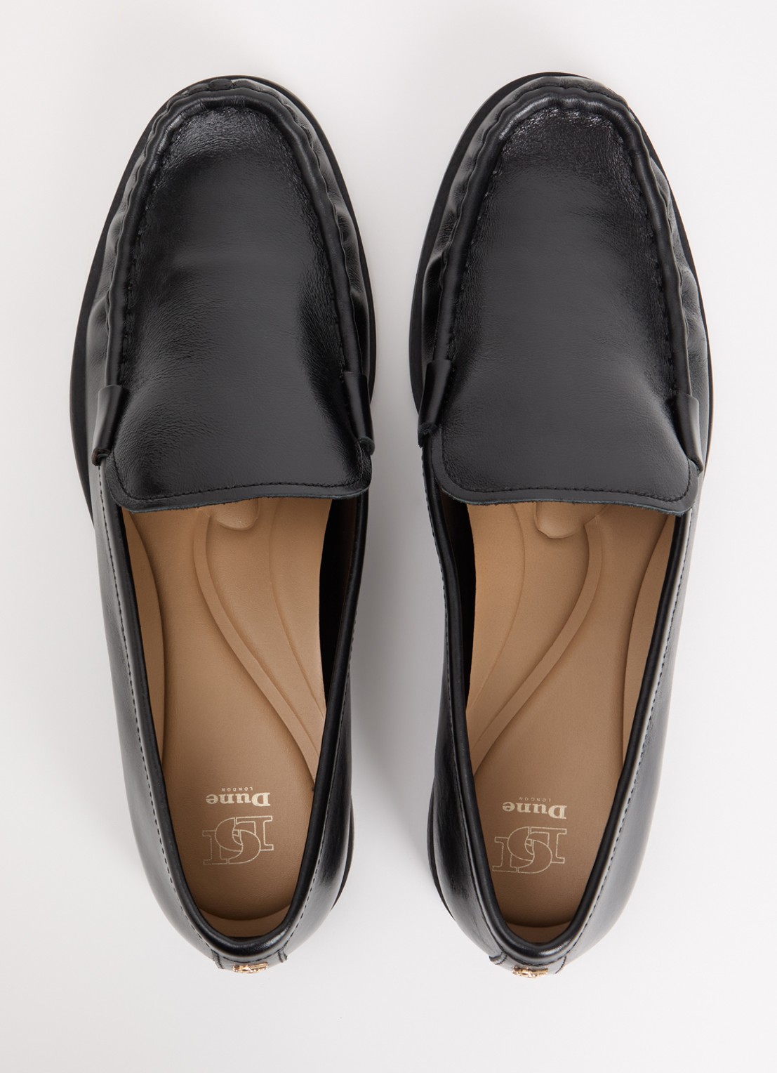 Dune London Grates loafer van leer - detail 4 zwart