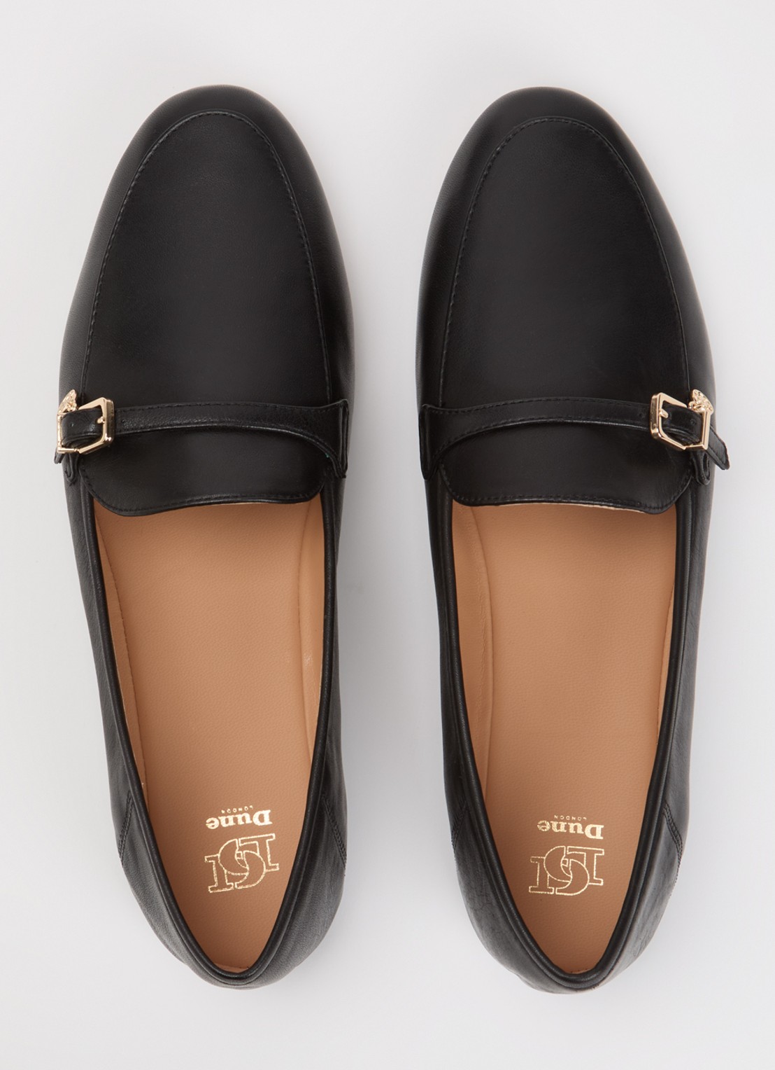 Dune London Greya loafer van leer met gespdetail - detail 2 zwart