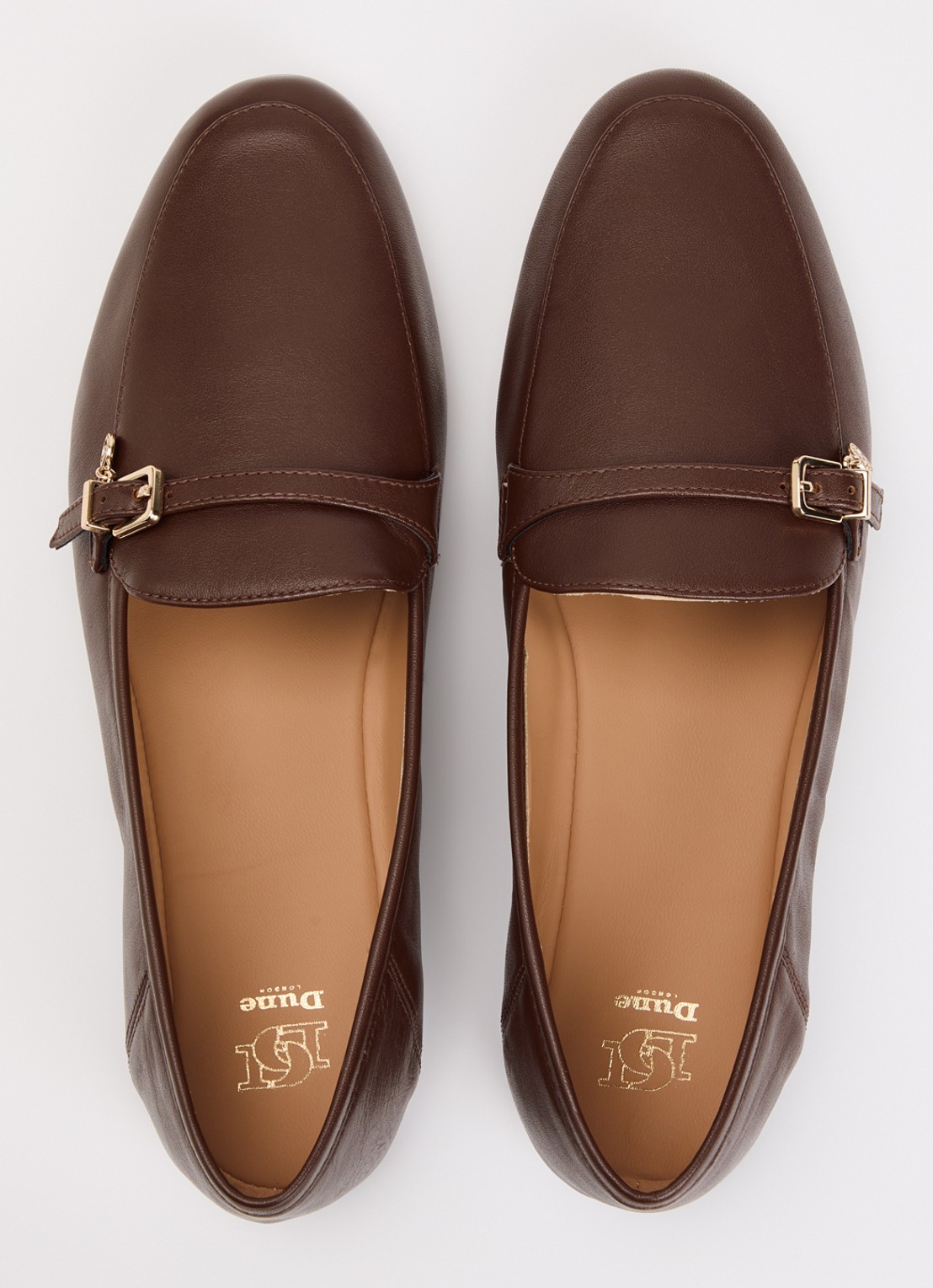 Dune London Greya loafer van leer met gespdetail - detail 3 donkerbruin