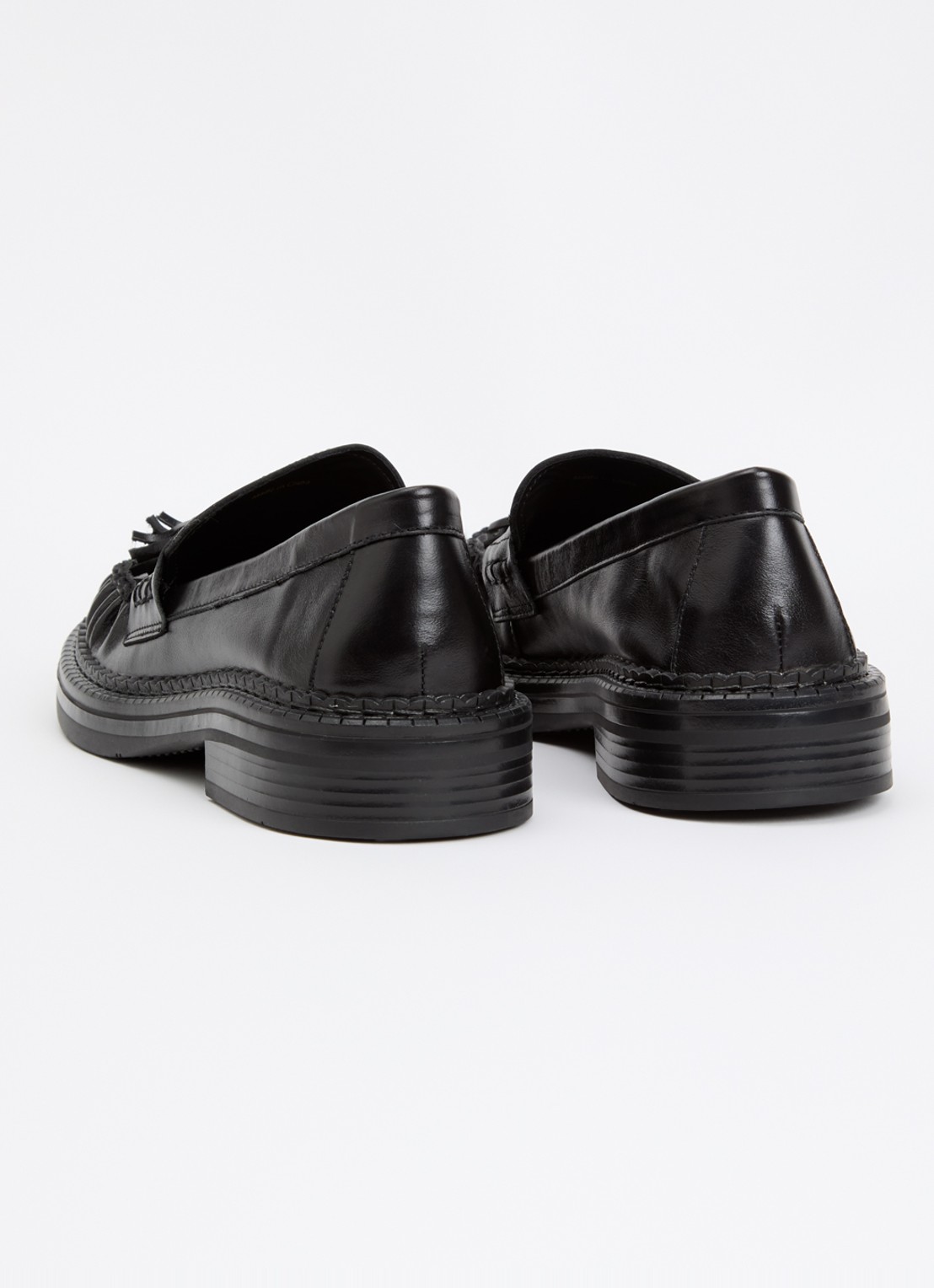 Dune London Grids loafer van leer  - achterkant 4 zwart
