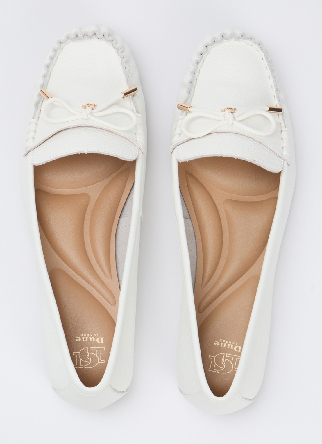 Dune London Grier mocassin van leer - detail 4 wit