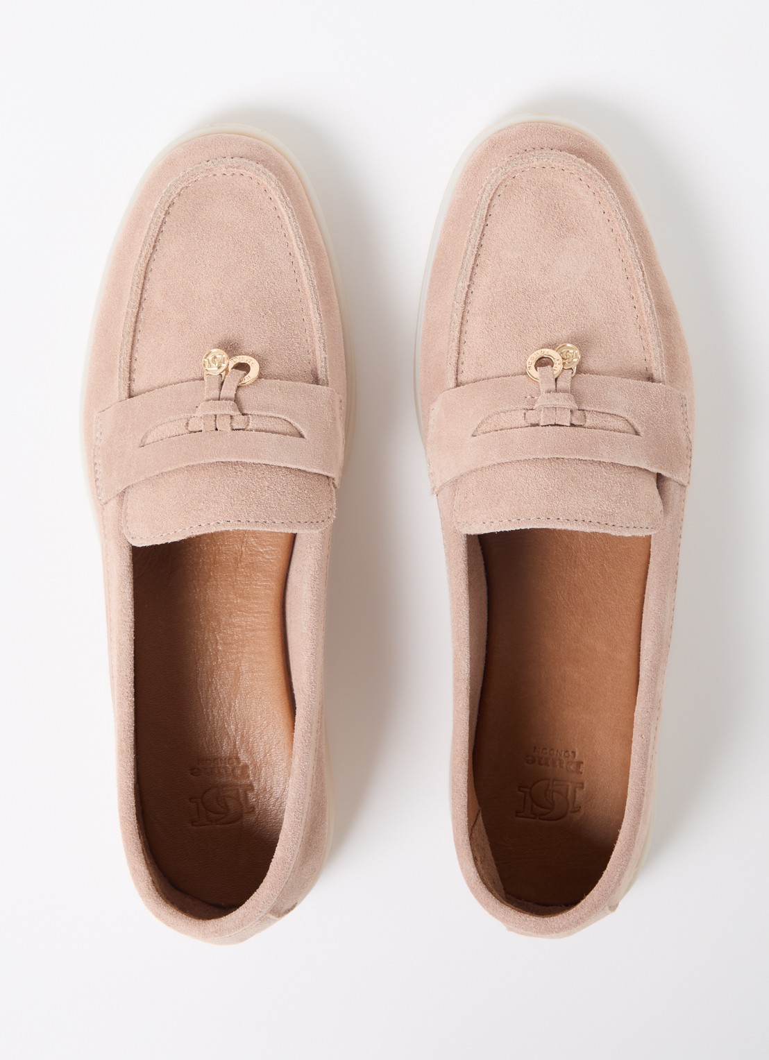 Dune London Grinning loafer van suède - detail 4 oudroze
