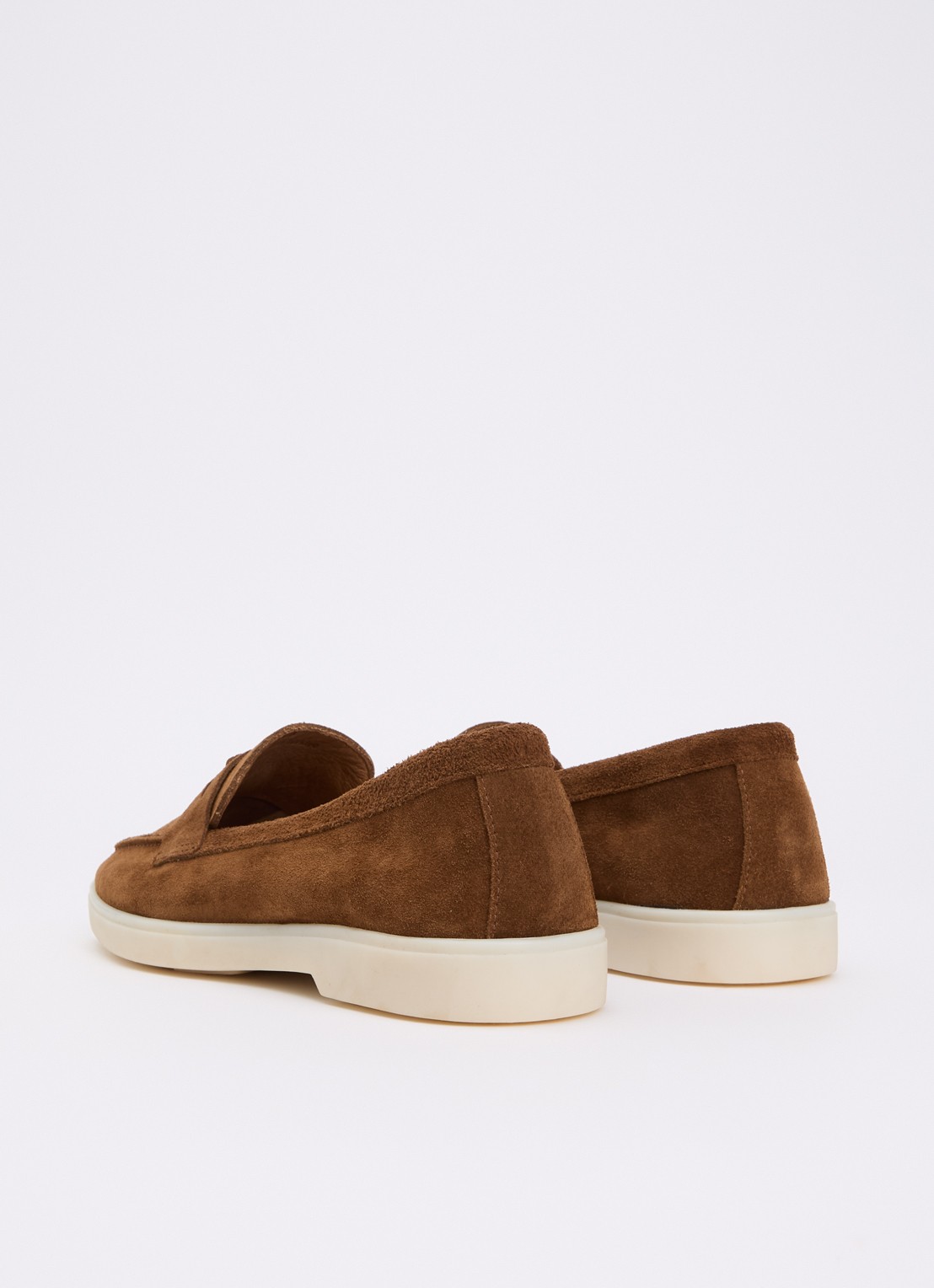 Dune London Grinning loafer van suède - achterkant 2 cognac