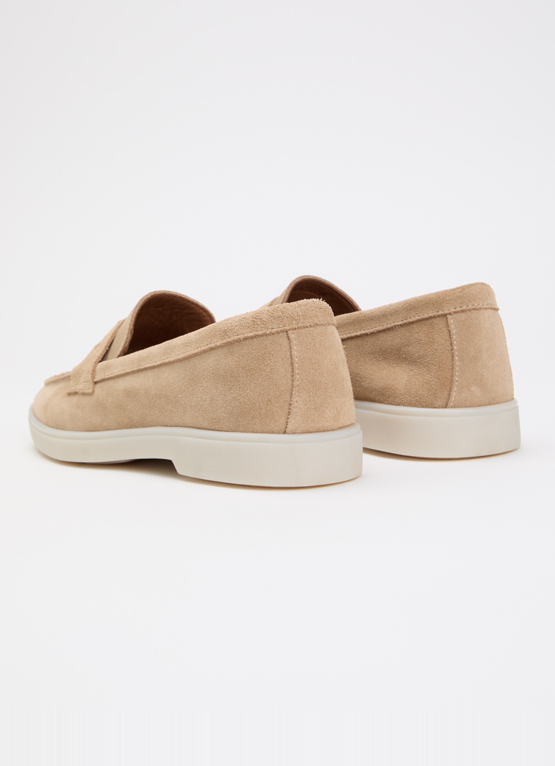Dune London Grinning loafer van suède - achterkant 4 zand