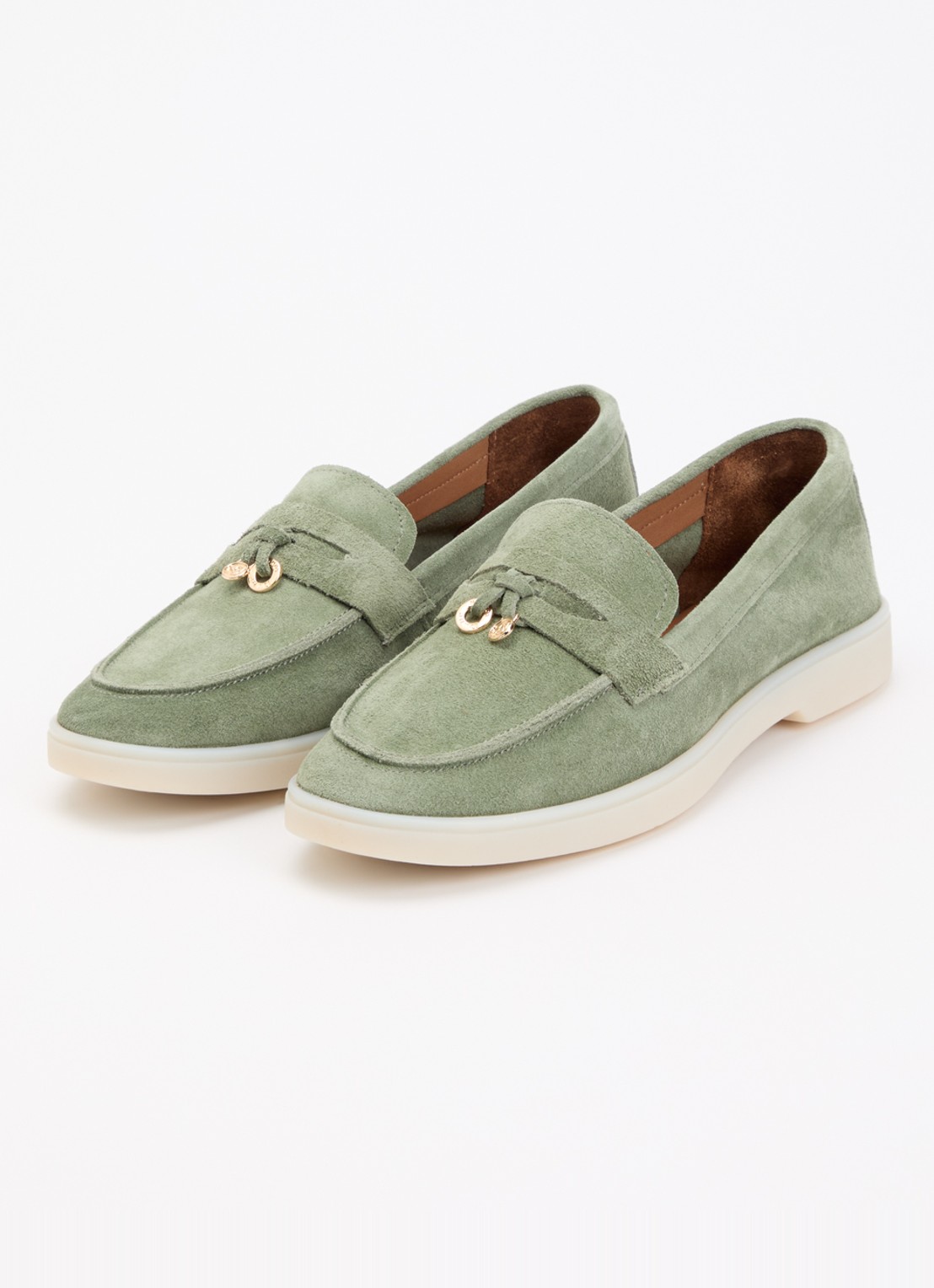 Dune London Grinning loafer van suède - detail 2 groen