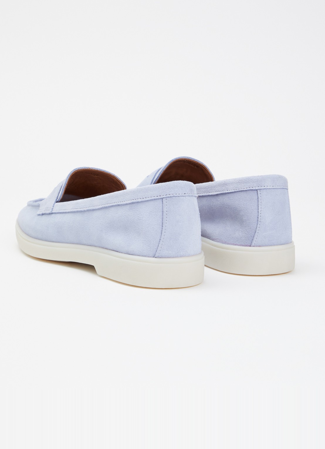 Dune London Grinning loafer van suède - achterkant lichtblauw