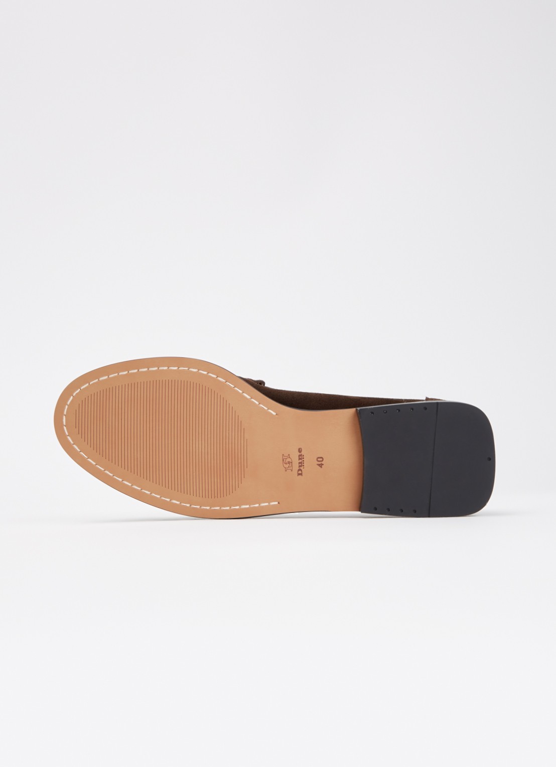 Dune London Grisella loafer van leer - detail 3 donkerbruin