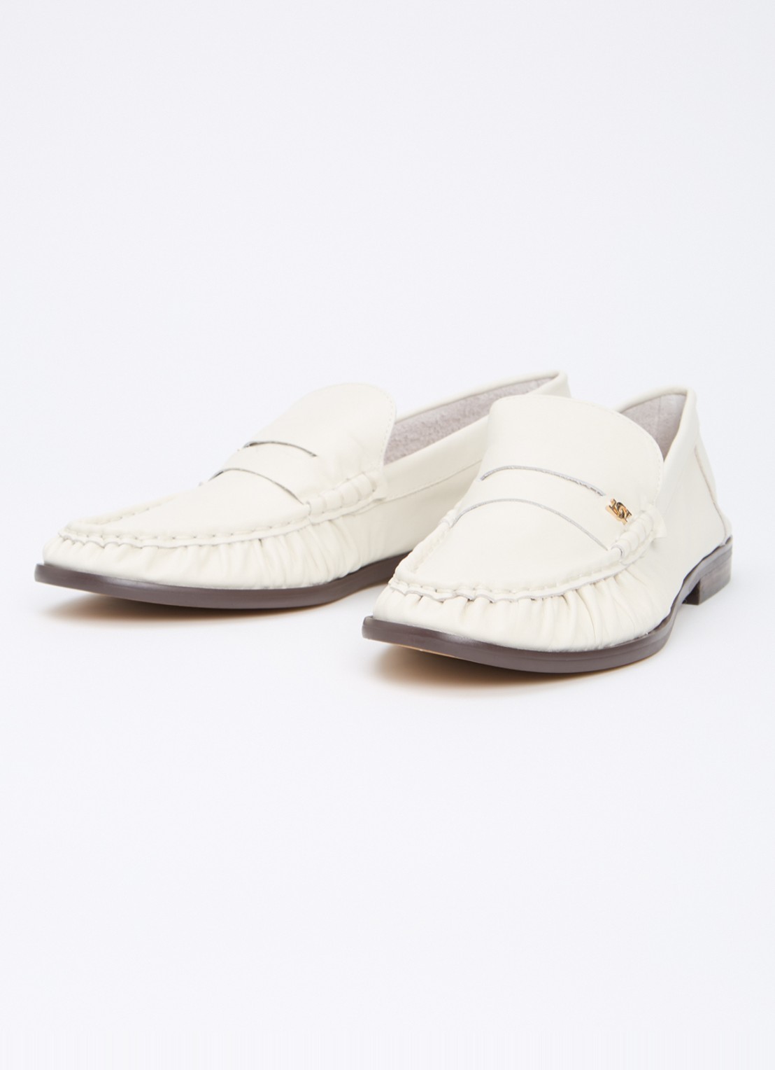 Dune London Grisella loafer van leer - detail creme
