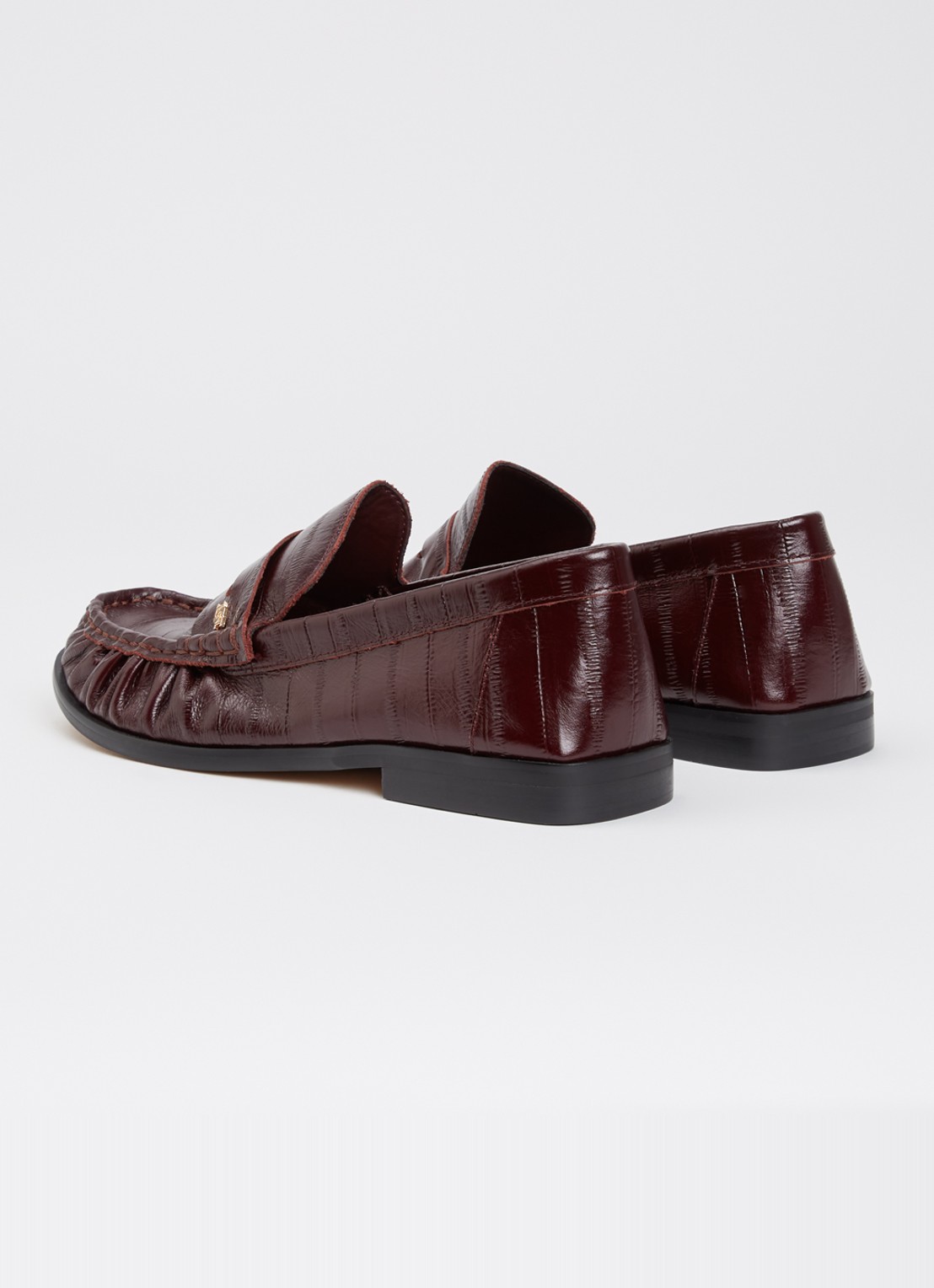 Dune London Grisella loafer van leer - achterkant 5 aubergine