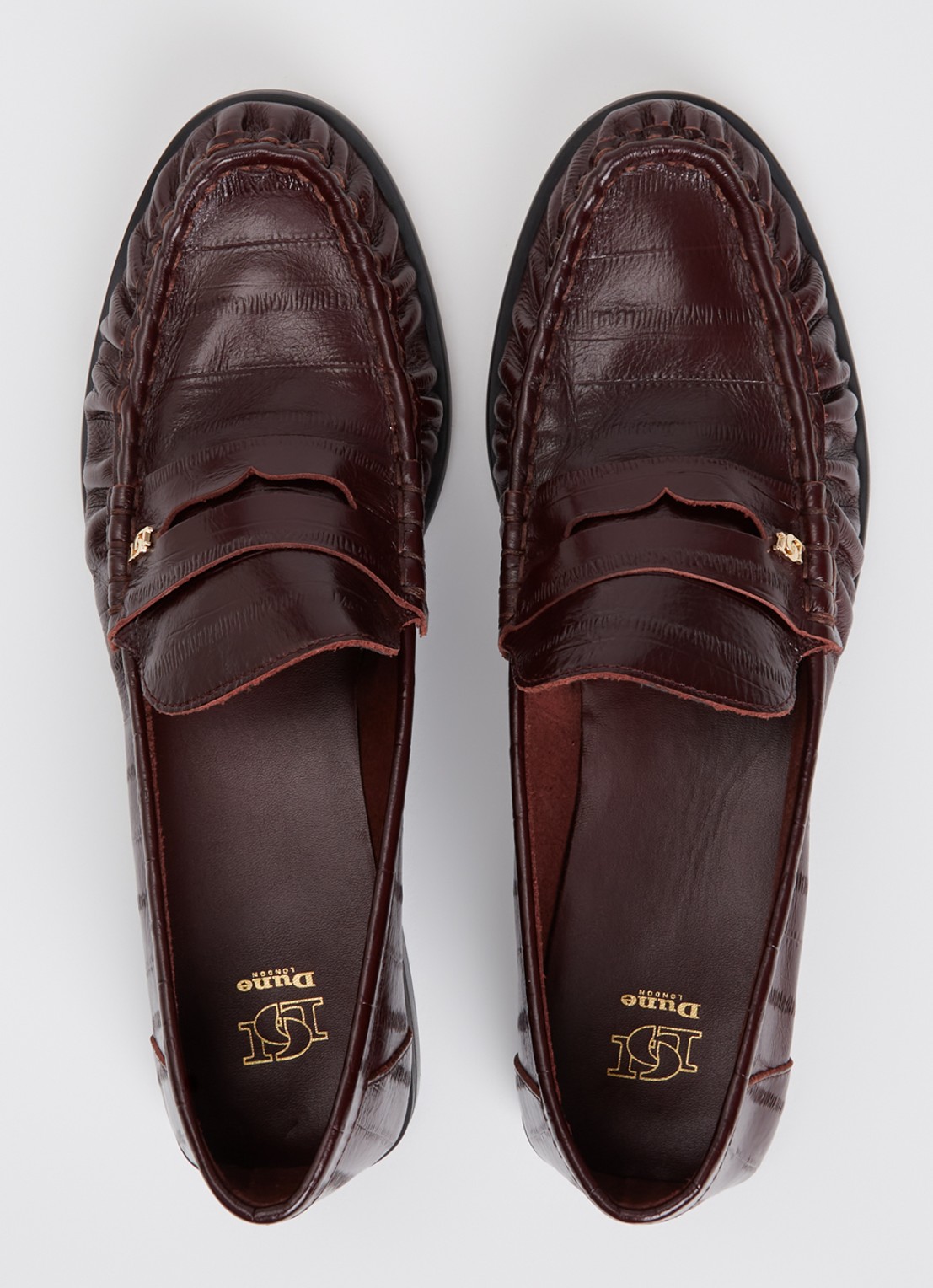 Dune London Grisella loafer van leer - detail 3 aubergine