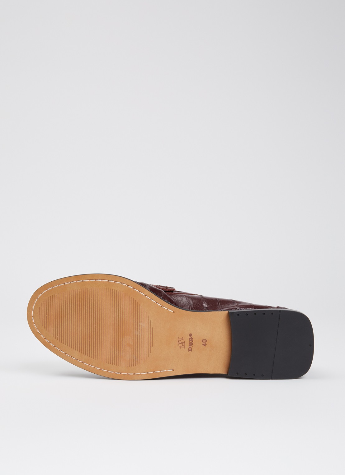Dune London Grisella loafer van leer - detail 4 aubergine