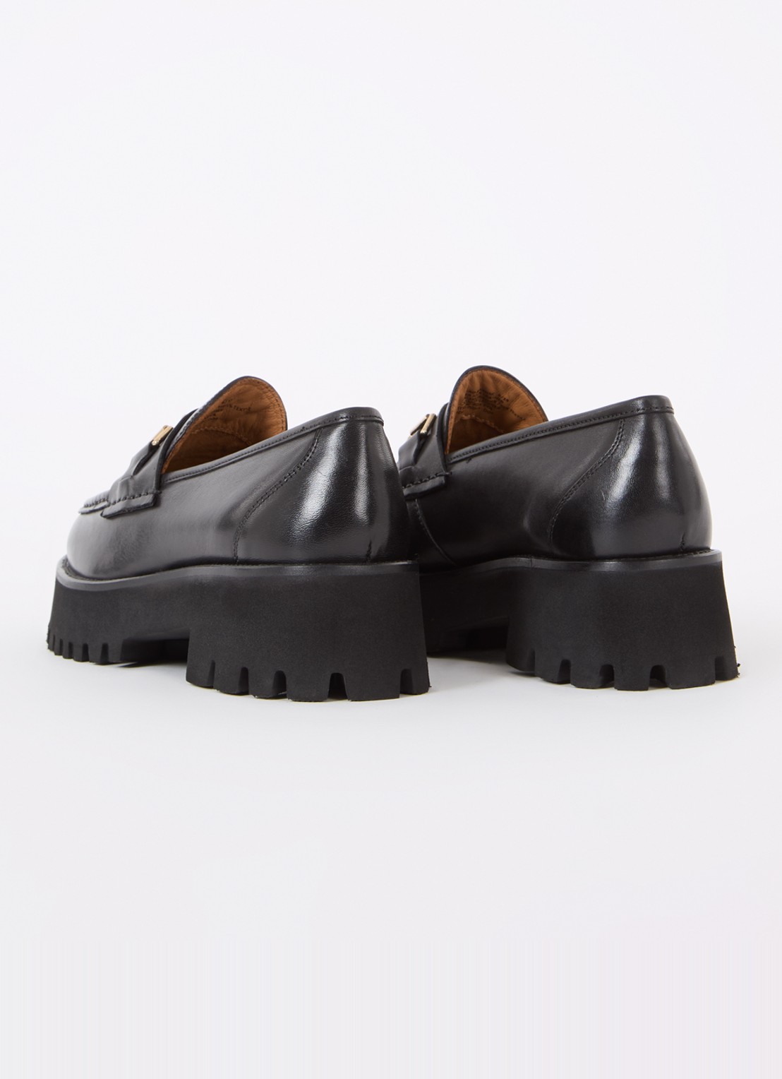 Dune London Groundbreaking loafer van leer - achterkant zwart