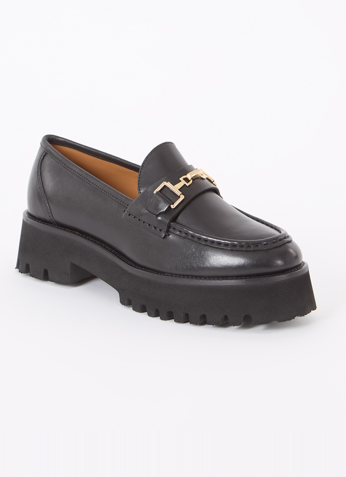 Dune London Groundbreaking loafer van leer - voorkant 5 zwart