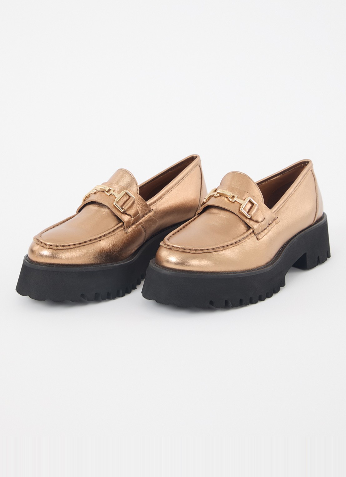 Dune London Groundbreaking loafer van leer - detail 2 brons