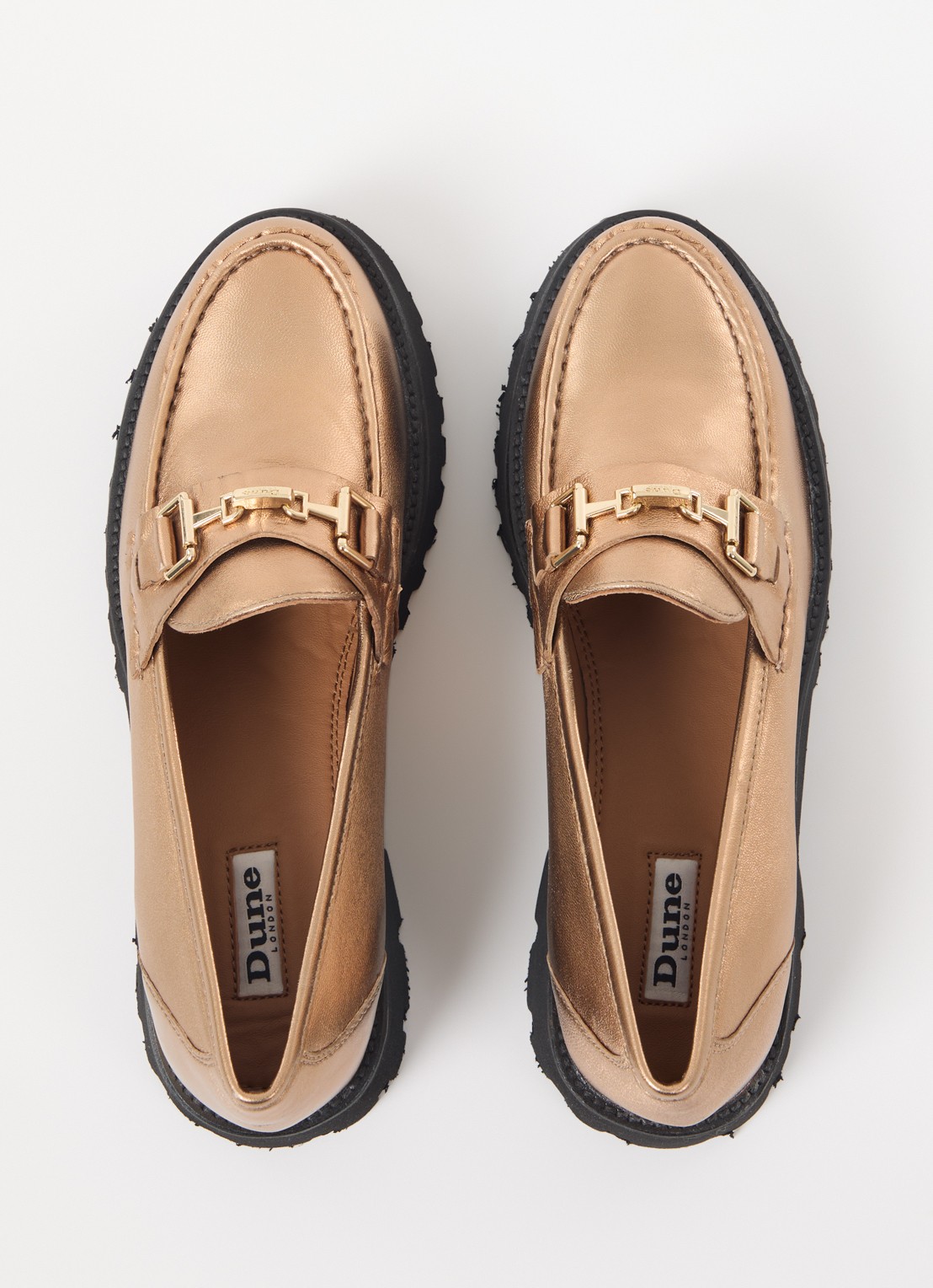 Dune London Groundbreaking loafer van leer - detail 3 brons