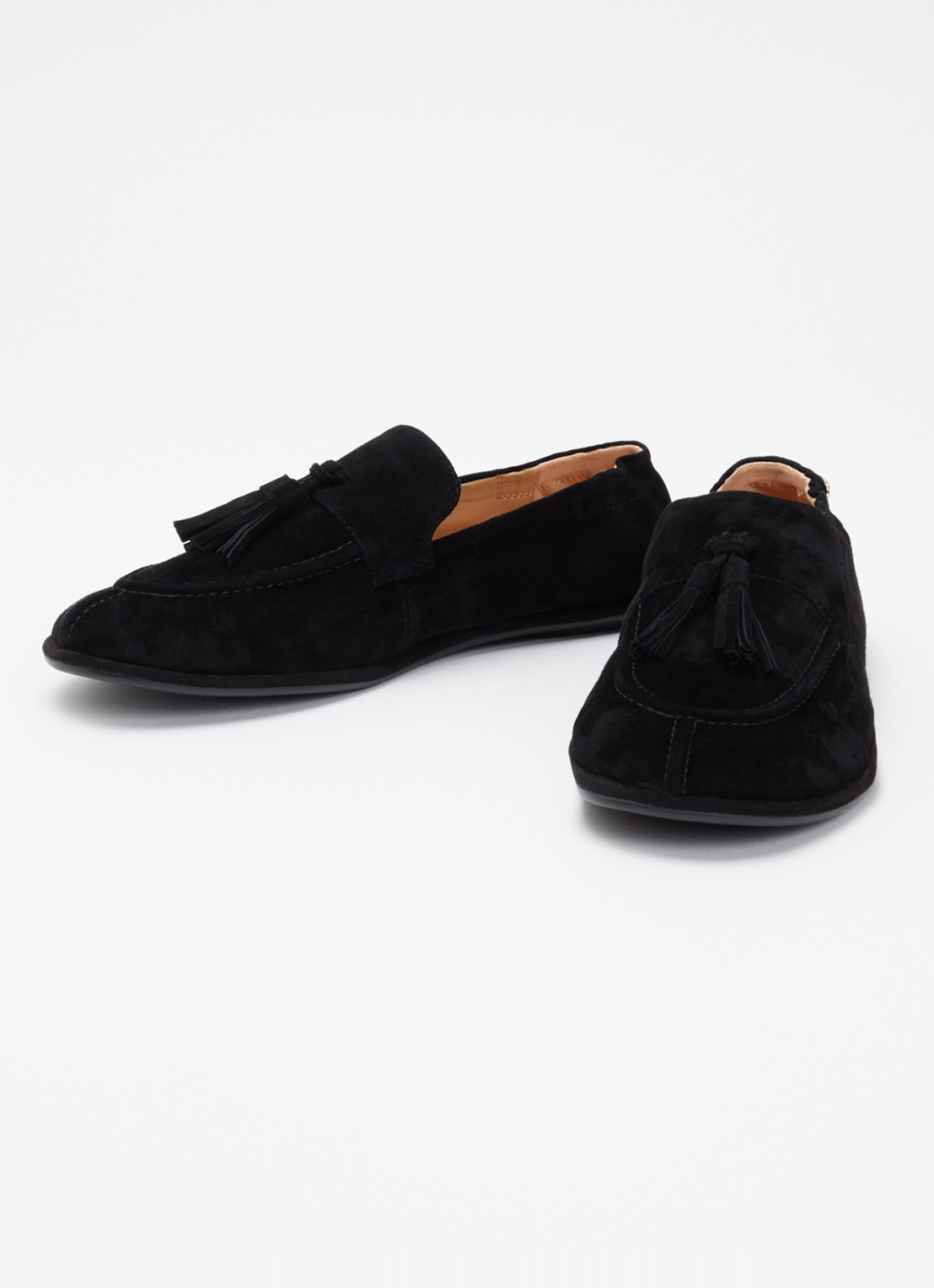 Dune London Grounding loafer van suède - voorkant 2 zwart