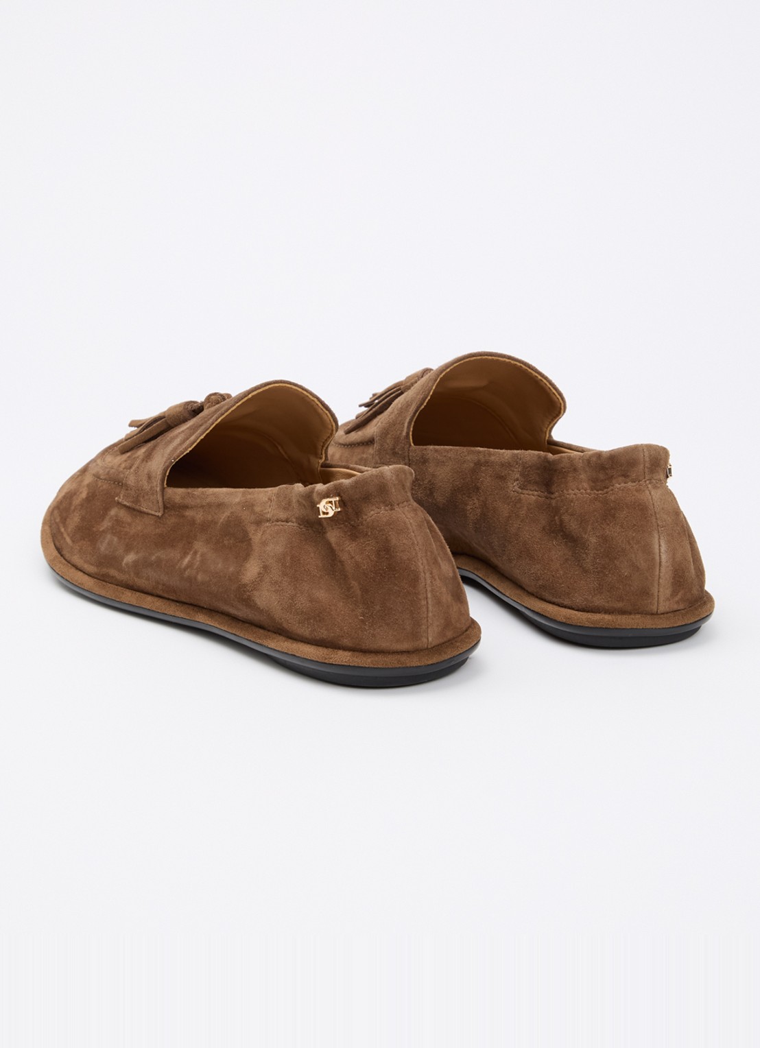 Dune London Grounding loafer van suède - achterkant cognac