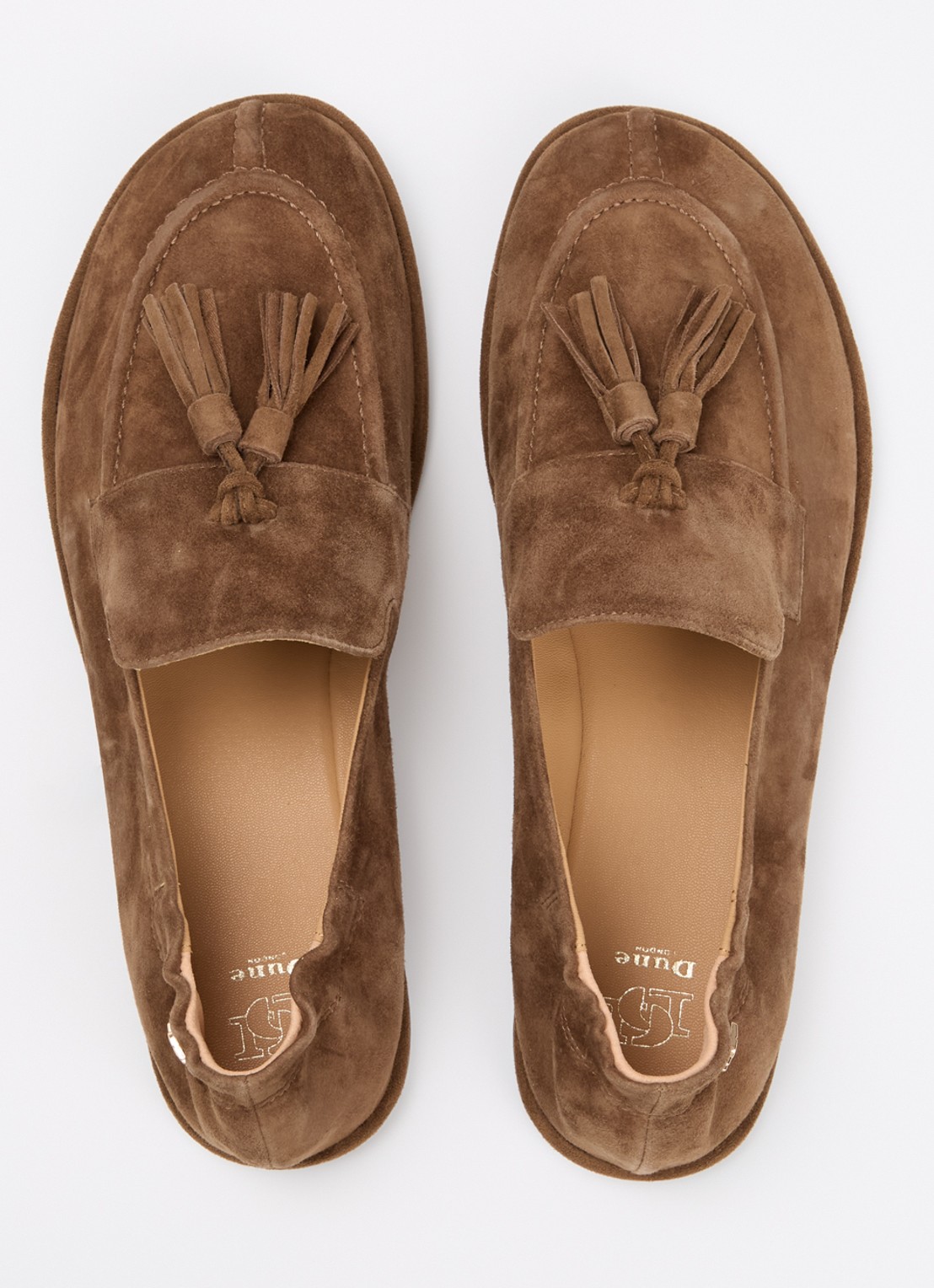 Dune London Grounding loafer van suède - detail 3 cognac