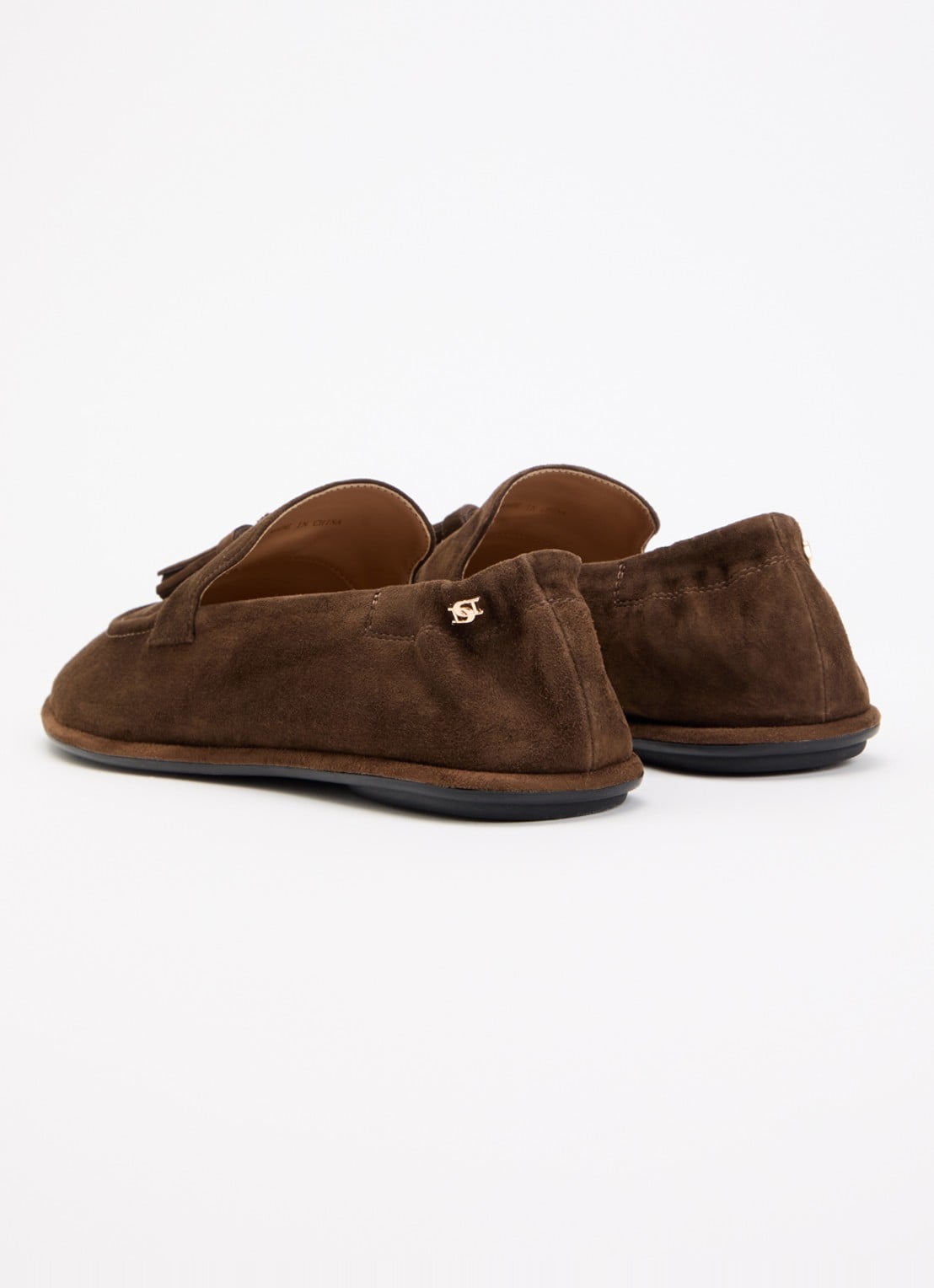 Dune London Grounding loafer van suède - achterkant 4 donkerbruin