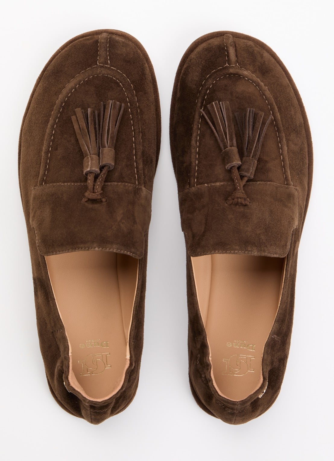 Dune London Grounding loafer van suède - detail 2 donkerbruin