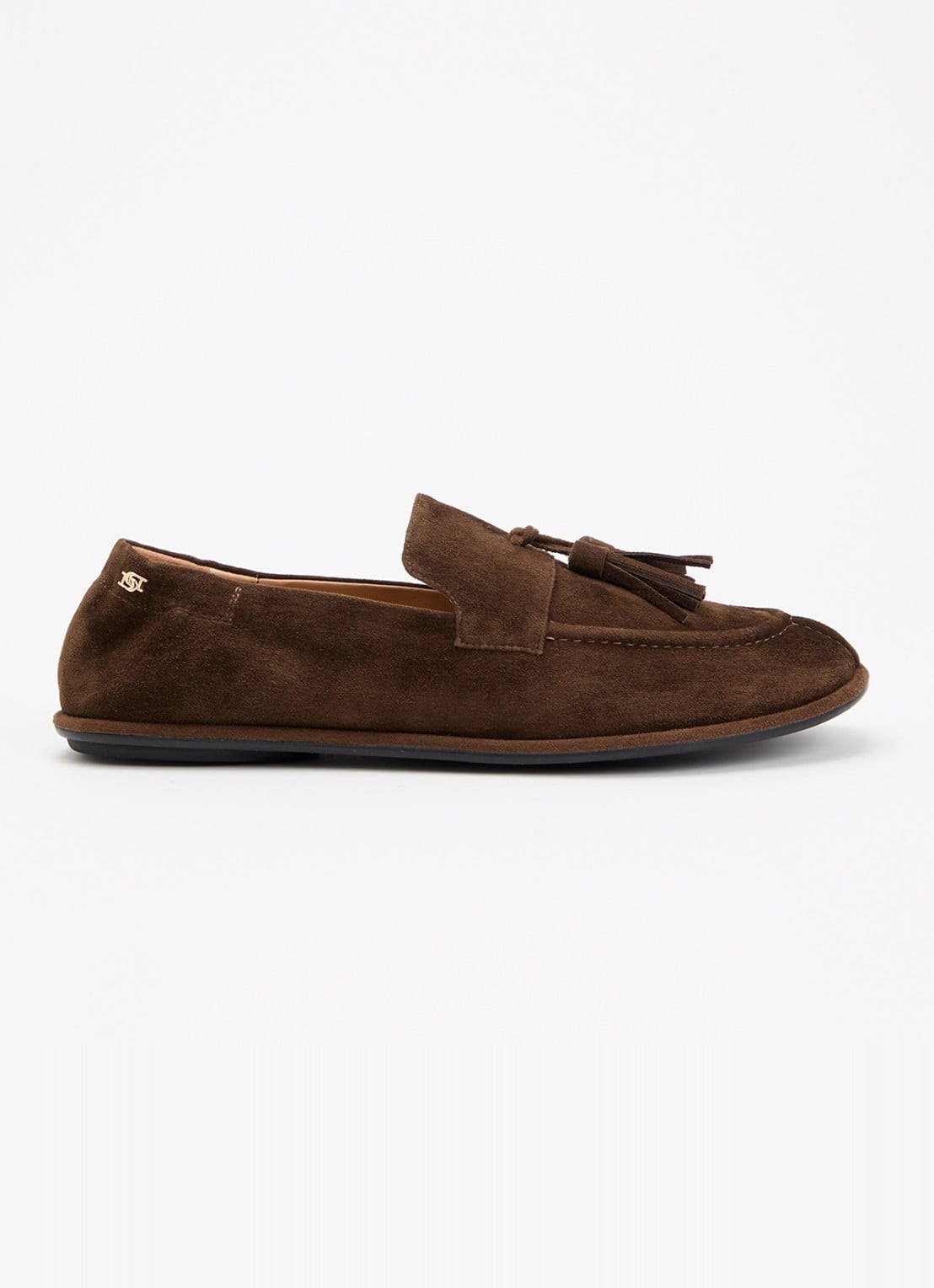 Dune London Grounding loafer van suède - voorkant 5 donkerbruin