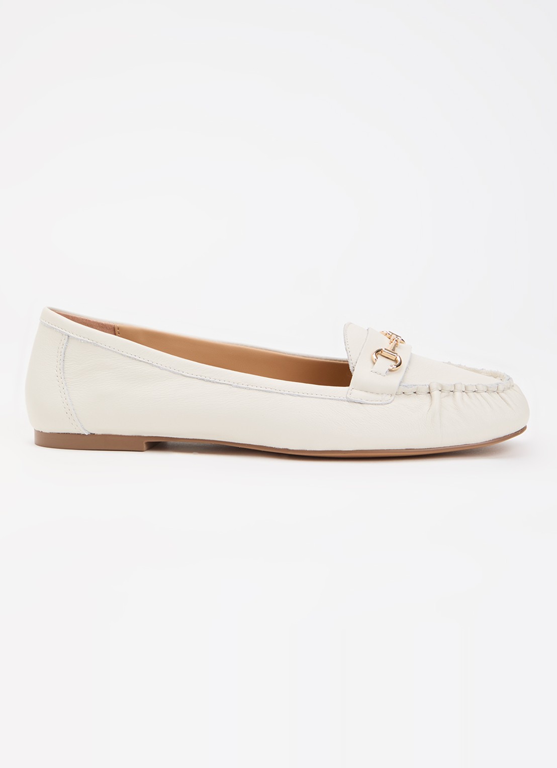 Dune London Guno loafer - voorkant wit