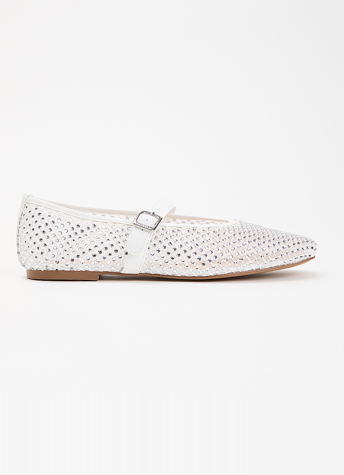 Dune London Haislee ballerina met gestrikt detail - voorkant 5 wit