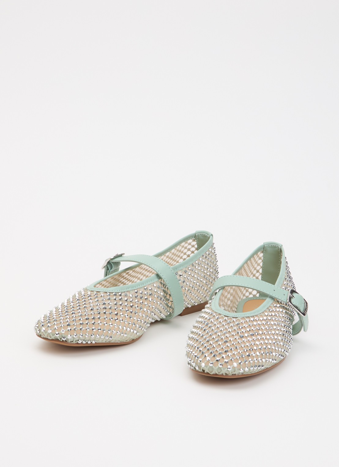 Dune London Haislee ballerina met gestrikt detail - detail 2 lindegroen