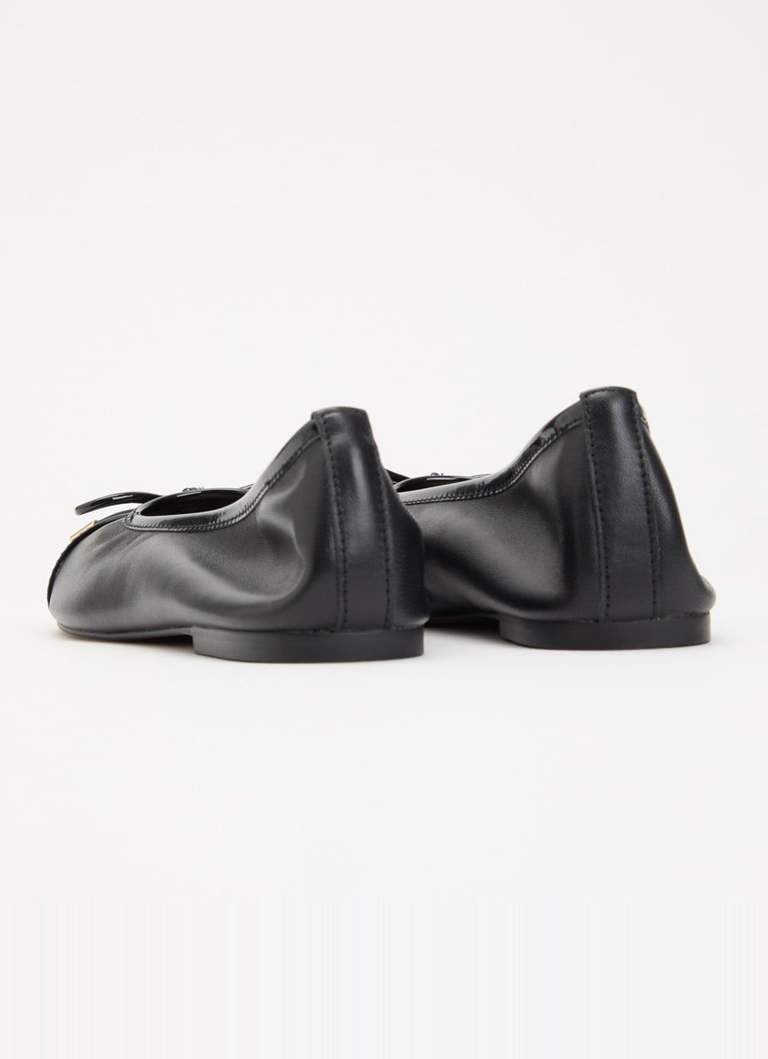 Dune London Haliah ballerina van leer met strikdetail - achterkant zwart