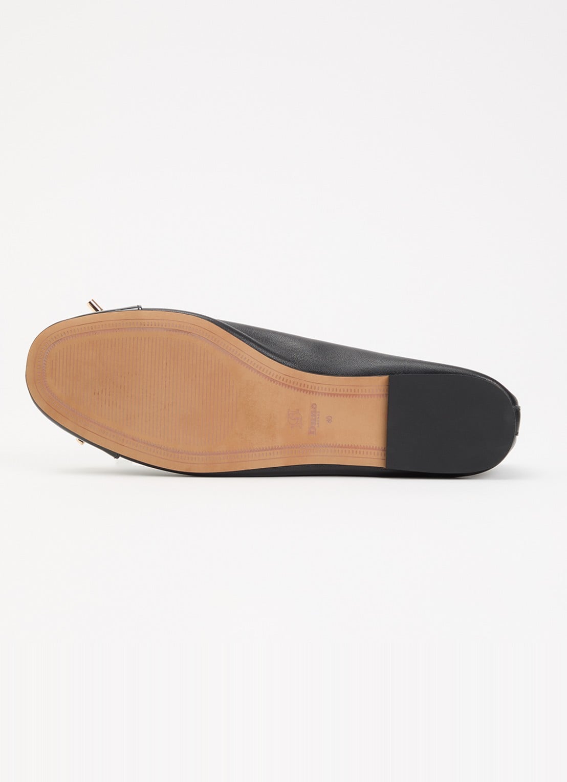 Dune London Haliah ballerina van leer met strikdetail - detail 4 zwart