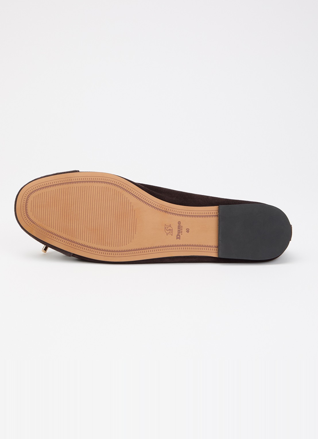 Dune London Haliah ballerina van leer met strikdetail - detail 4 donkerbruin