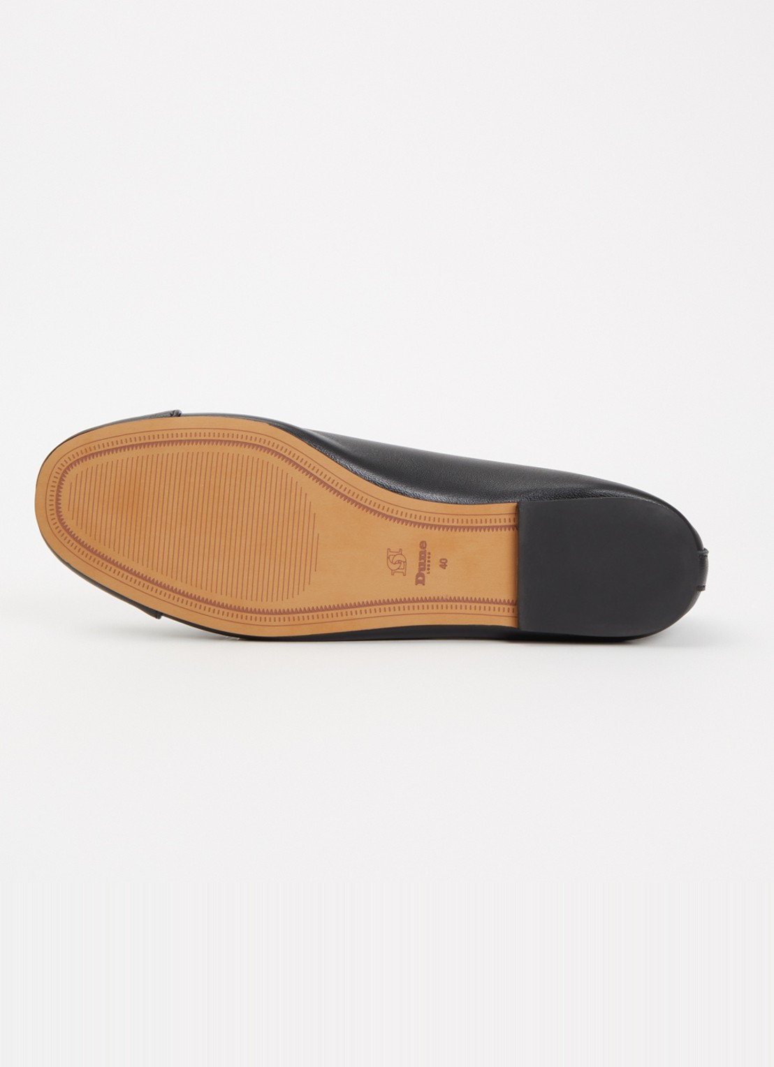 Dune London Haliah ballerina van leer met strikdetail - detail 5 diepzwart