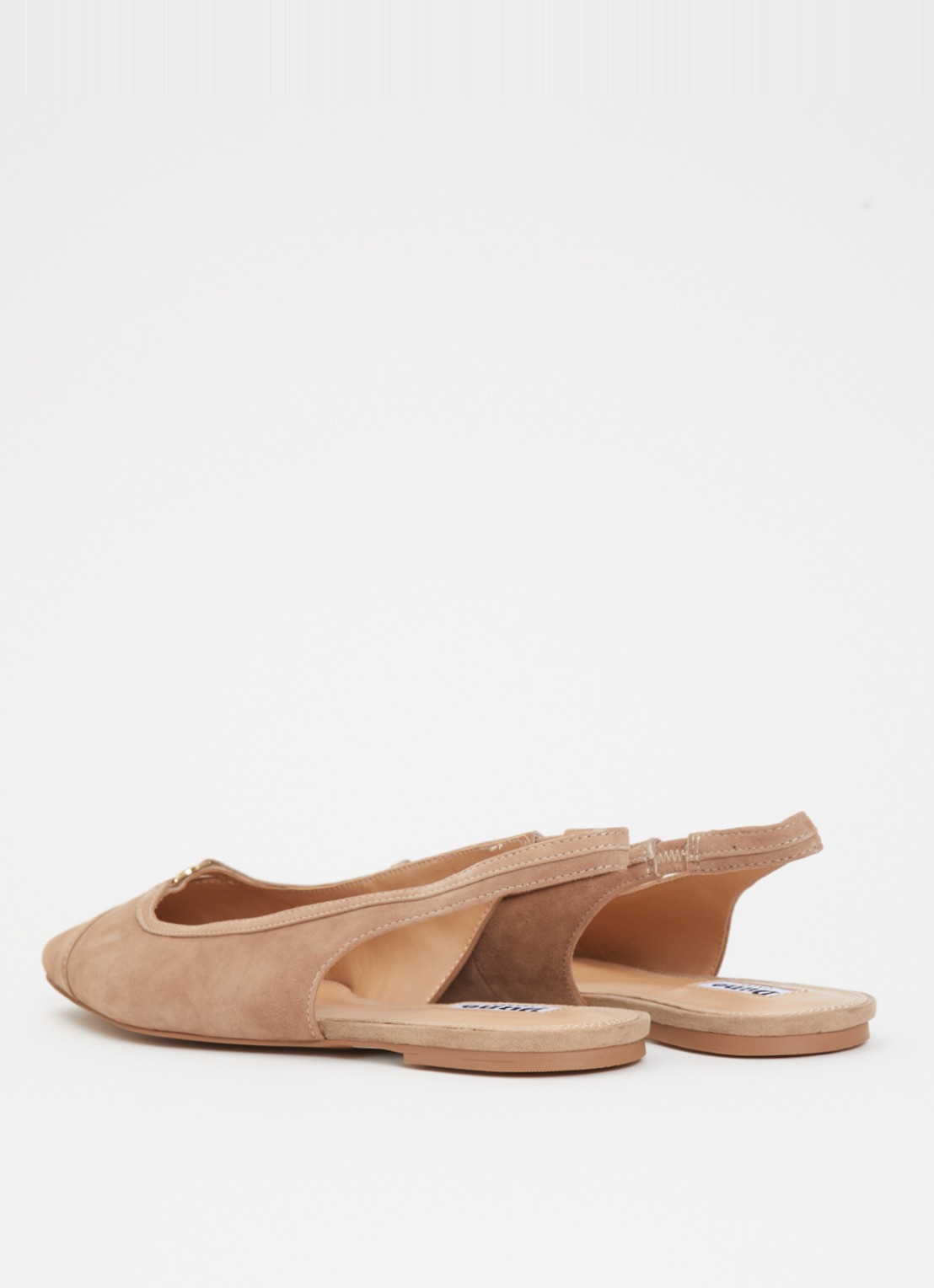 Dune London Hanna slingback van suède - achterkant 2 donkerbeige