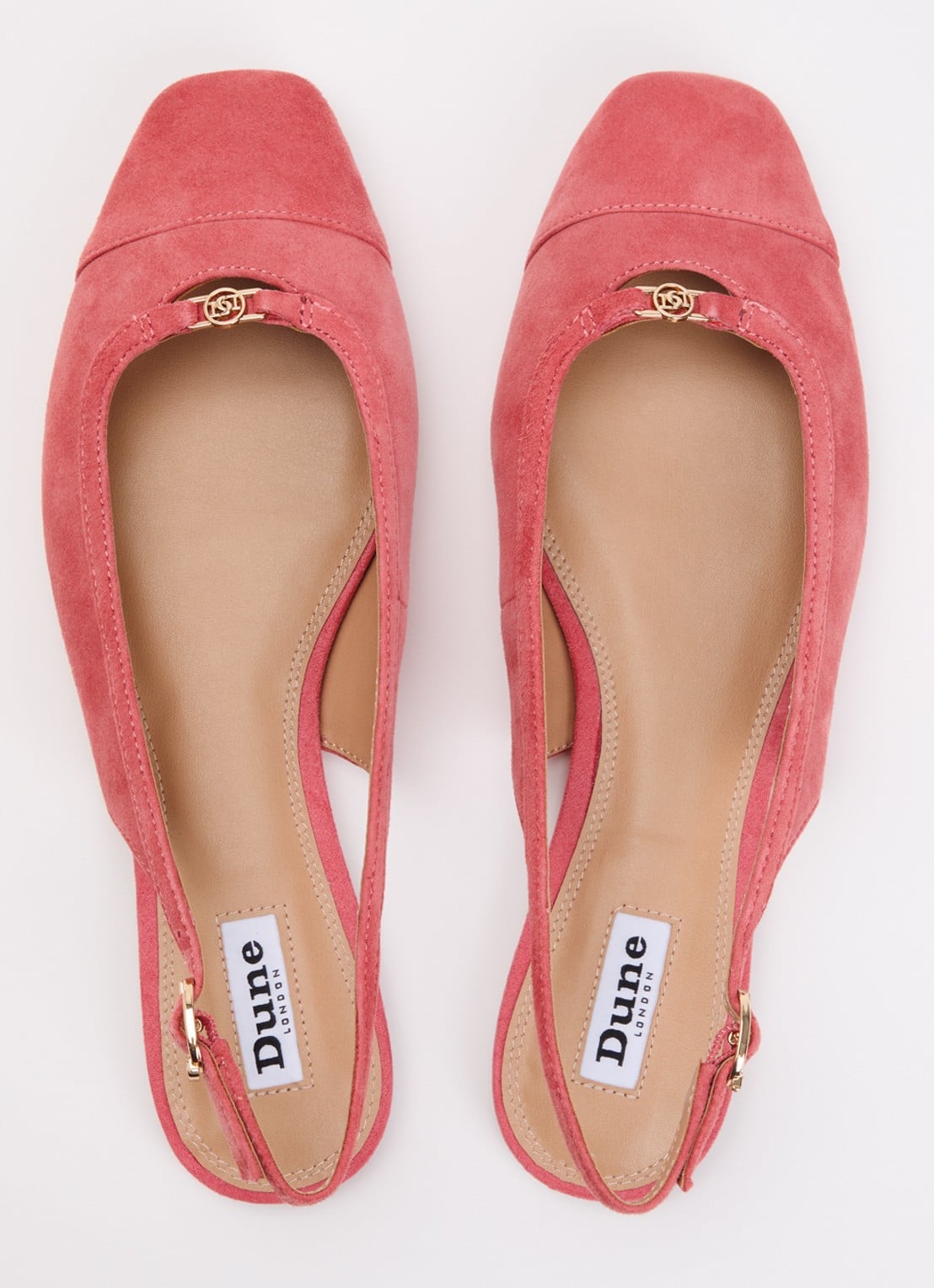 Dune London Hanna slingback van suède - detail 2 oudroze