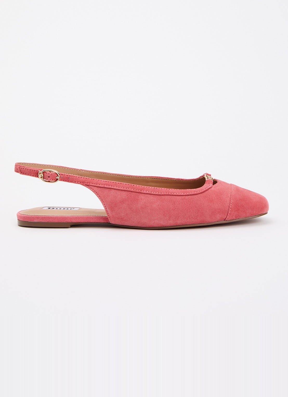 Dune London Hanna slingback van suède - voorkant 5 oudroze