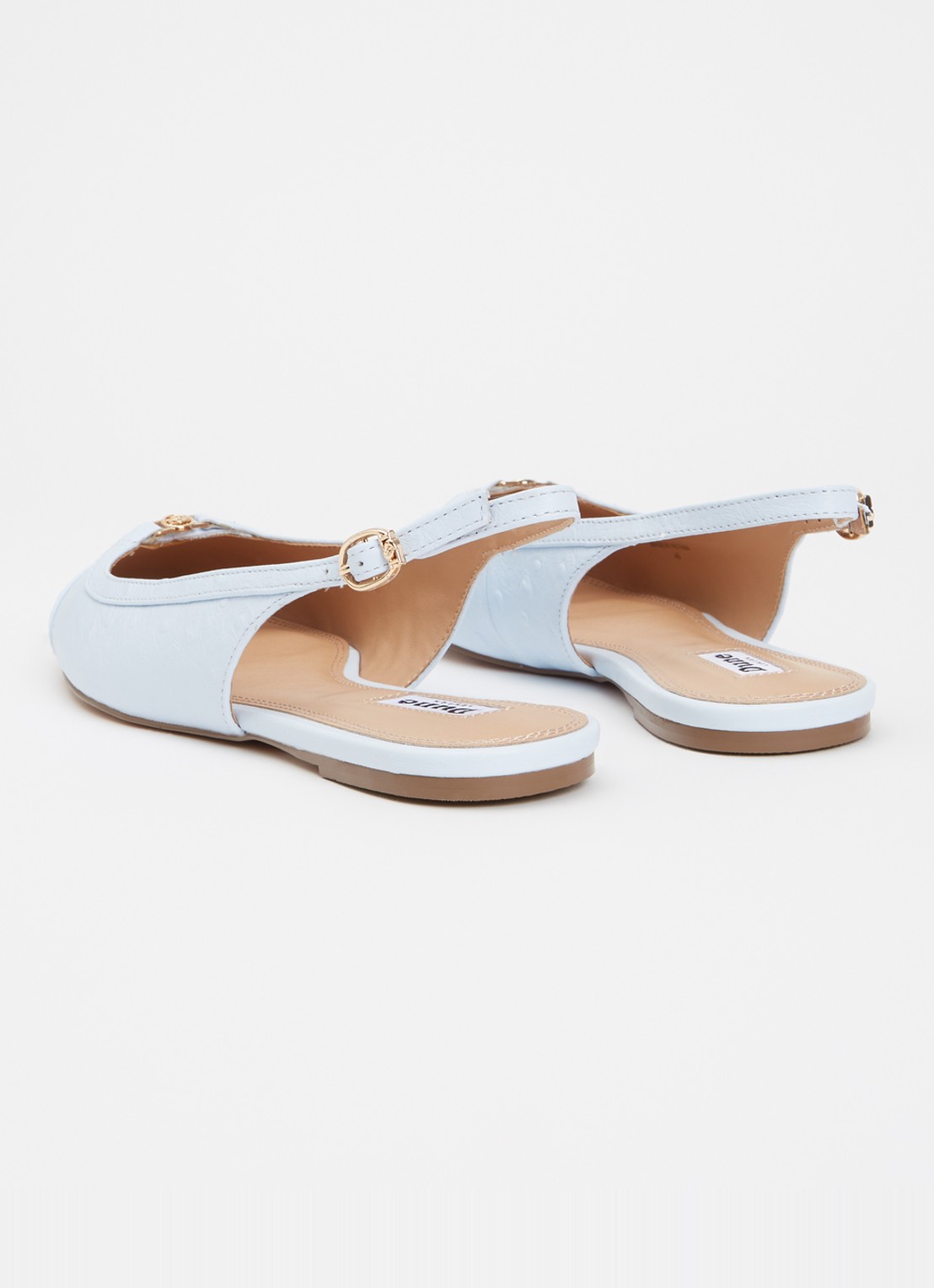 Dune London Hanna slingback van suède - achterkant lichtblauw