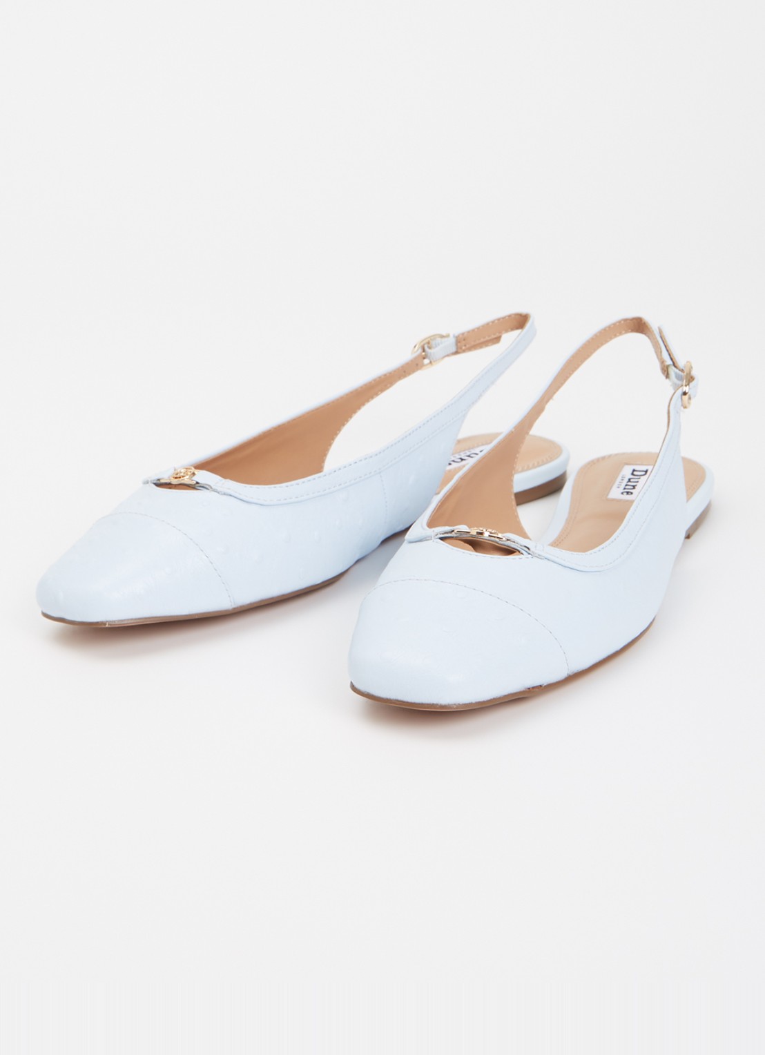 Dune London Hanna slingback van suède - detail 2 lichtblauw