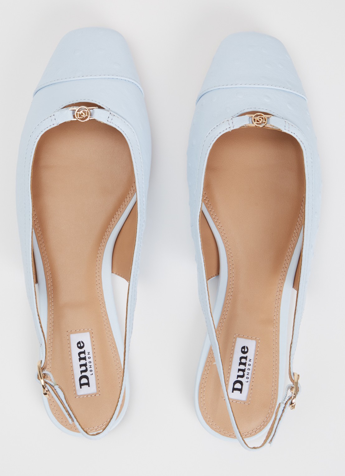 Dune London Hanna slingback van suède - detail 3 lichtblauw