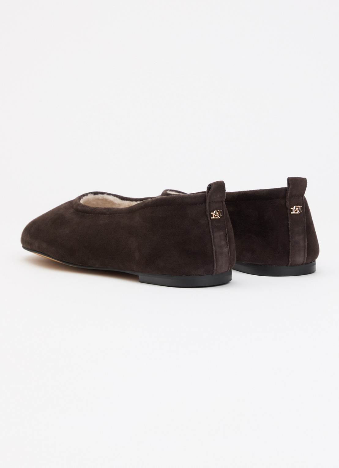Dune London Harliee ballerina  - achterkant donkerbruin