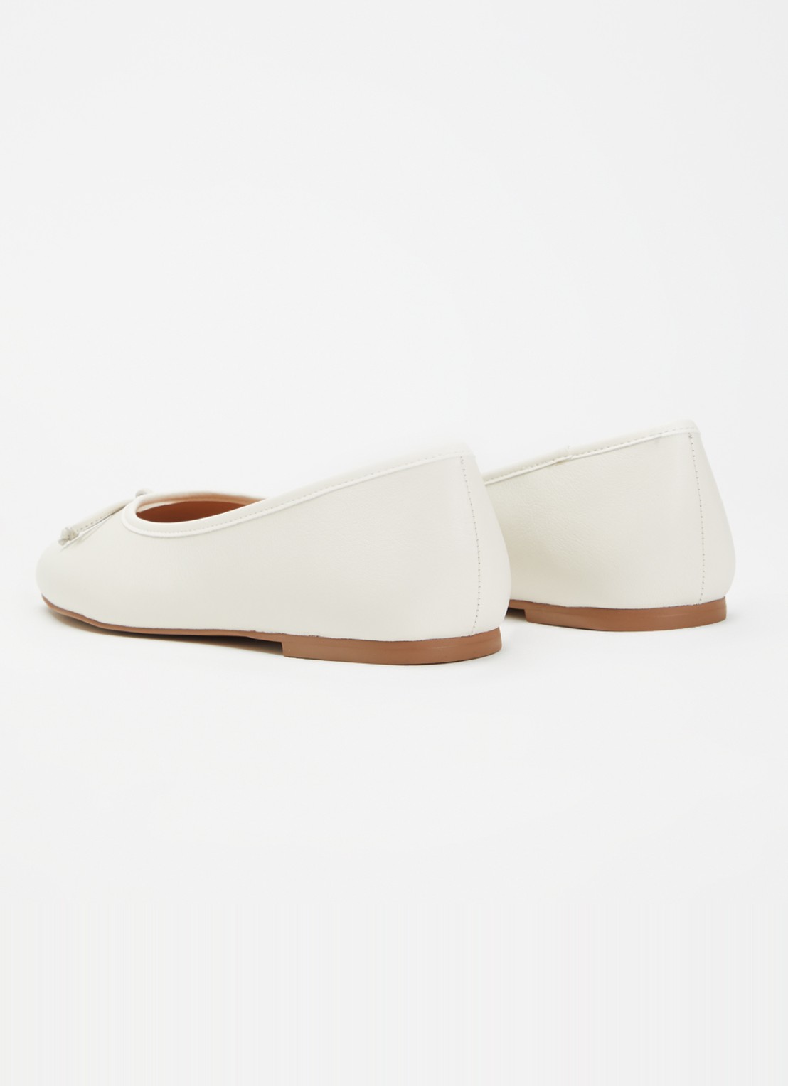 Dune London Harllowe ballerina van leer - achterkant 4 wit