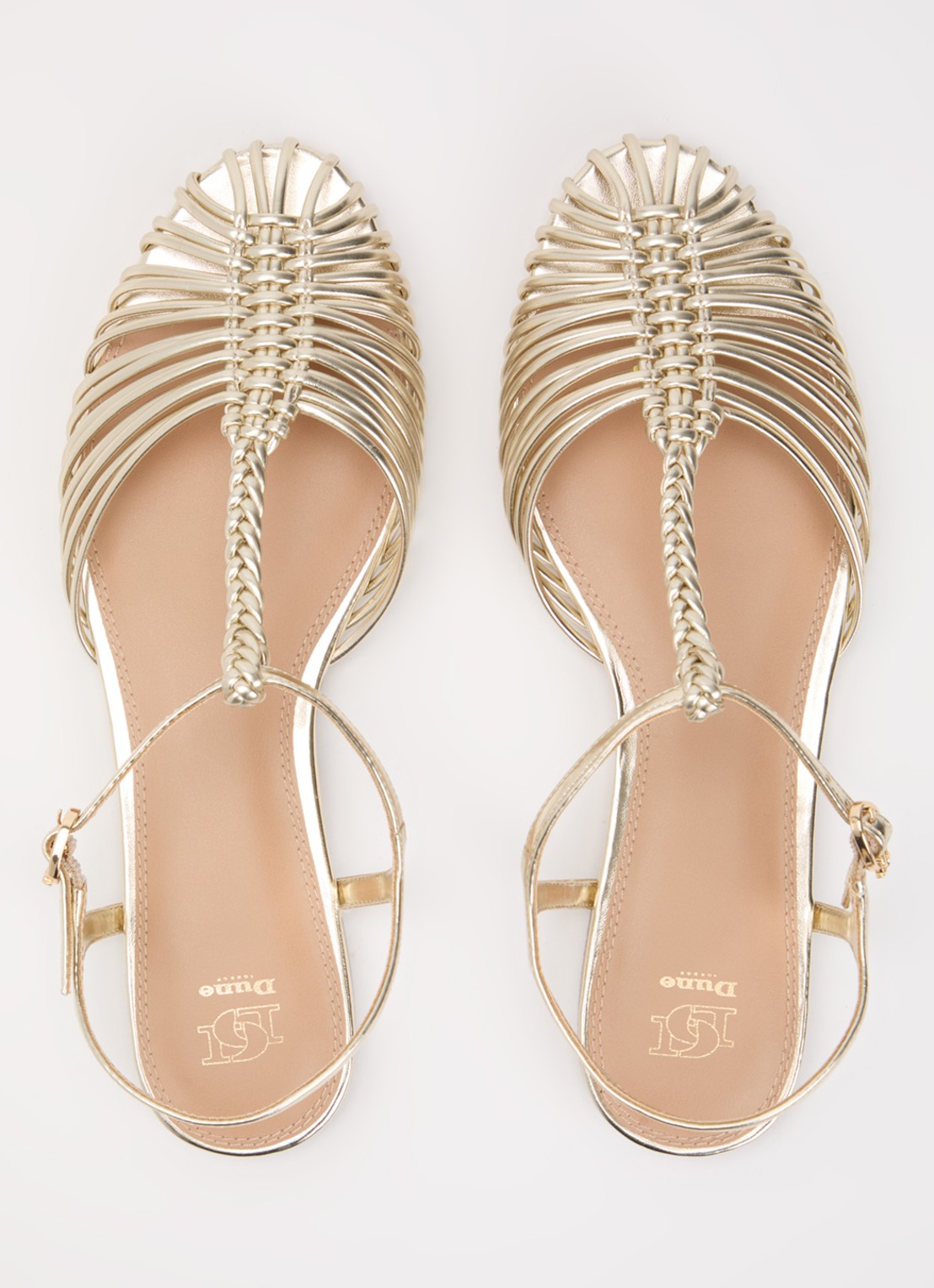 Dune London Harmoni sandaal met metallic finish - detail 4 goud