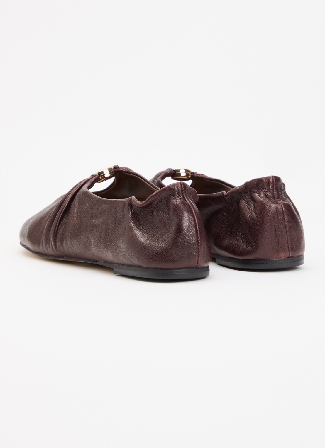 Dune London Havella ballerina van leer - achterkant 5 bordeauxrood