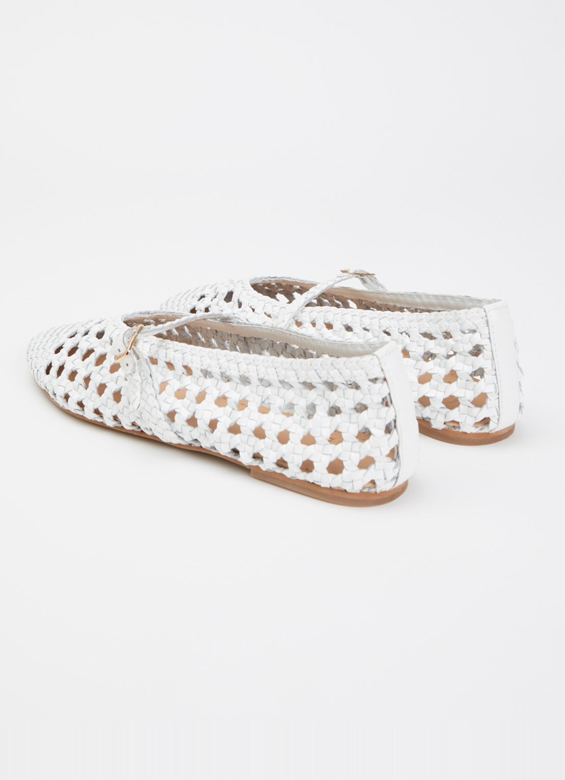 Dune London Hazella ballerina van leer - achterkant 4 wit