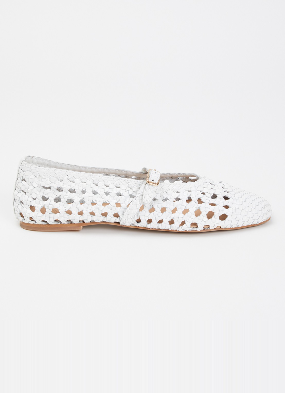Dune London Hazella ballerina van leer - voorkant 5 wit