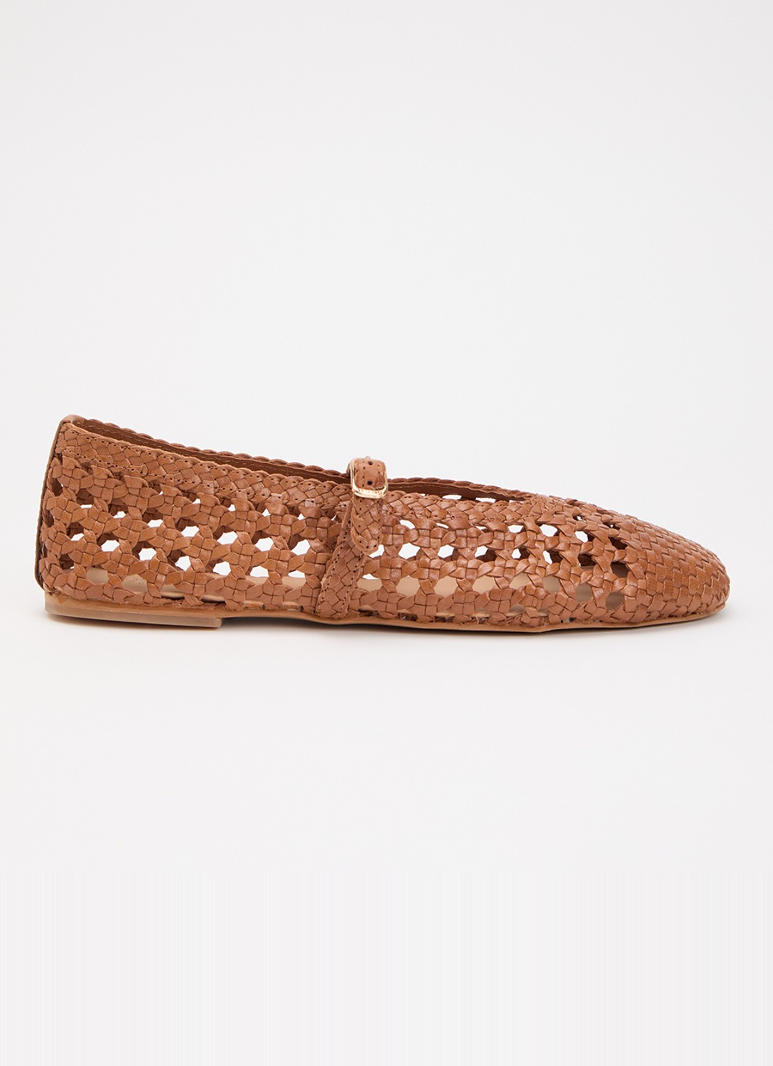 Dune London Hazella ballerina van leer - voorkant 2 bruin