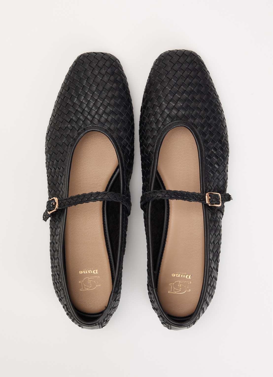 Dune London Headliner Mary Jane ballerina van leer - detail 4 zwart